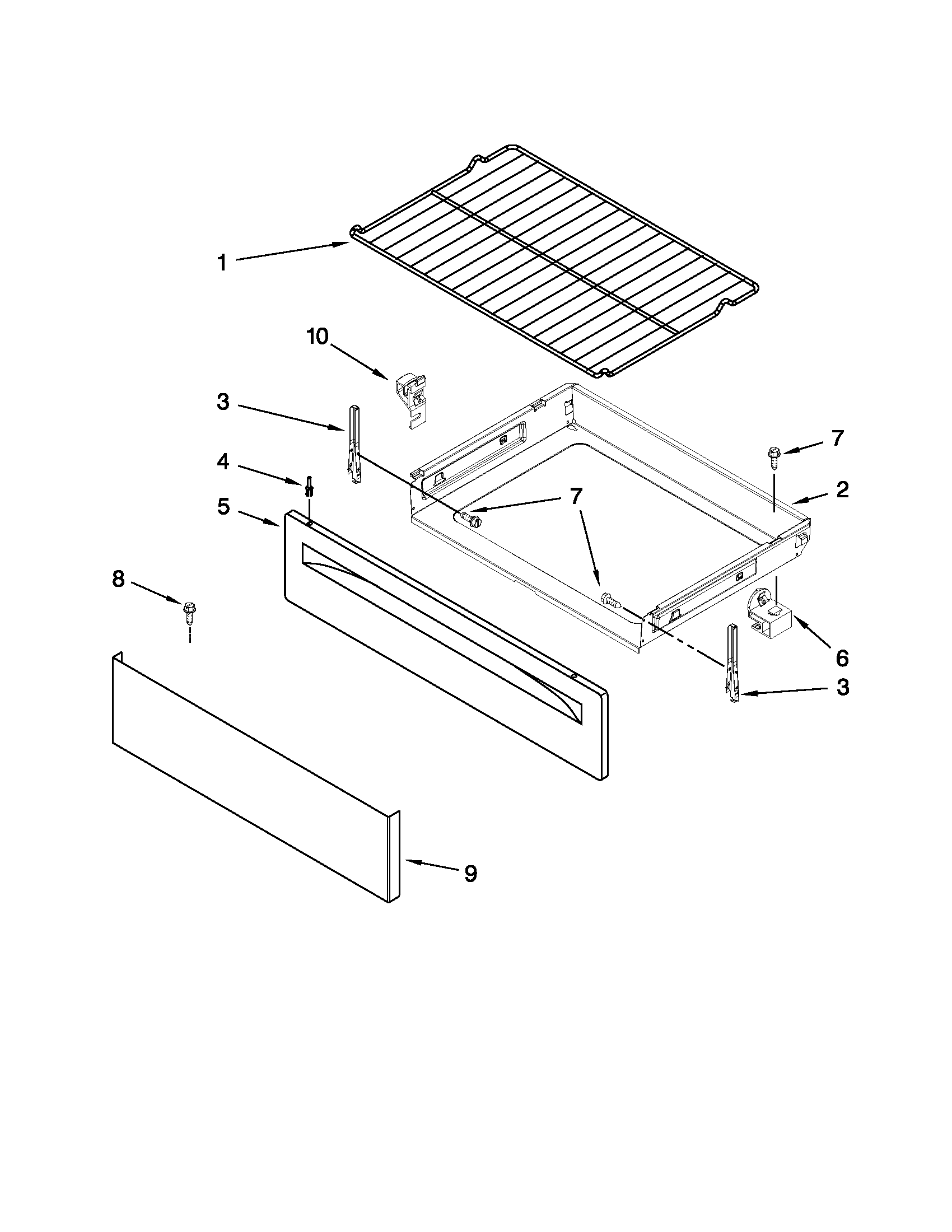 Amana AER5522VCS1 drawer & broiler parts diagram