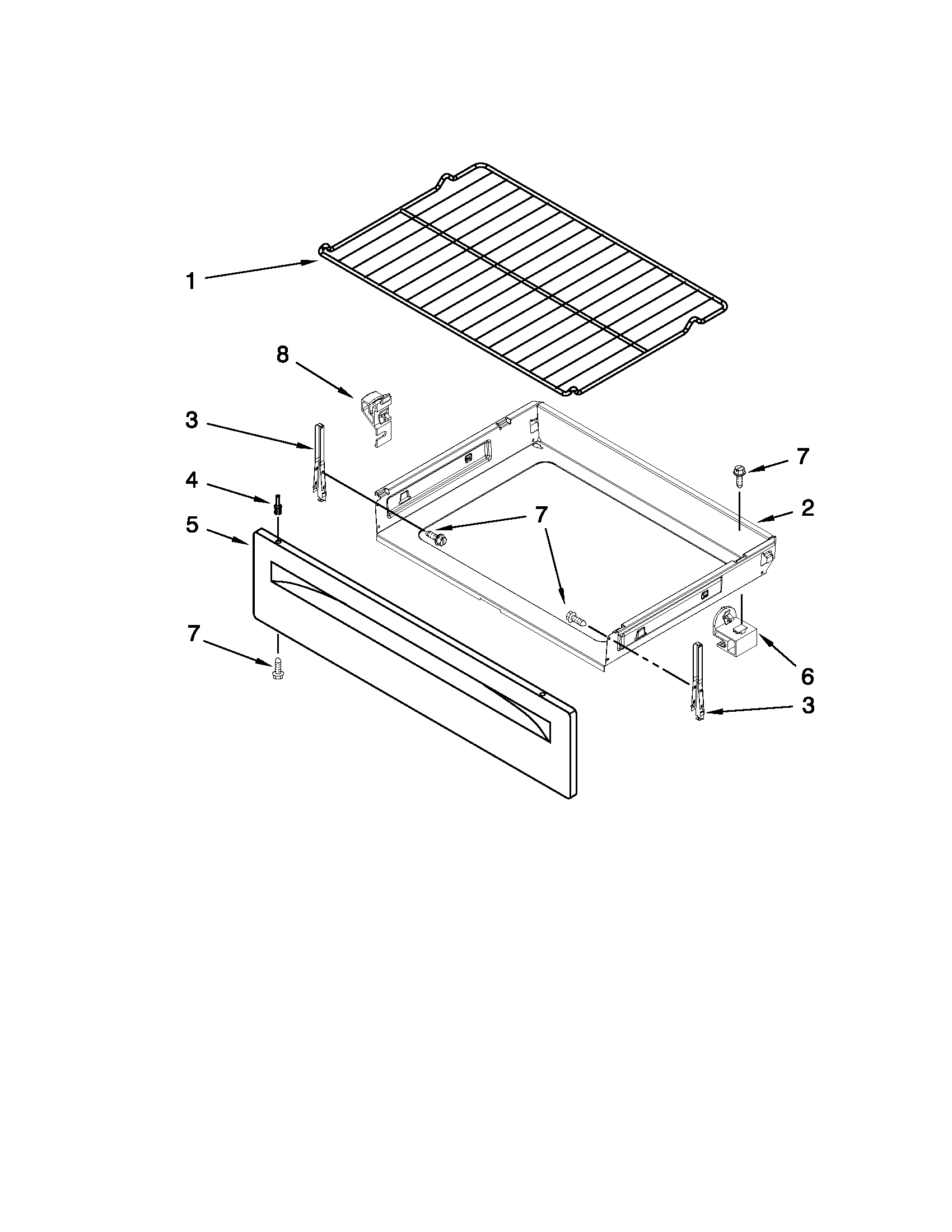 Amana AER5524XAD1 drawer & broiler parts diagram