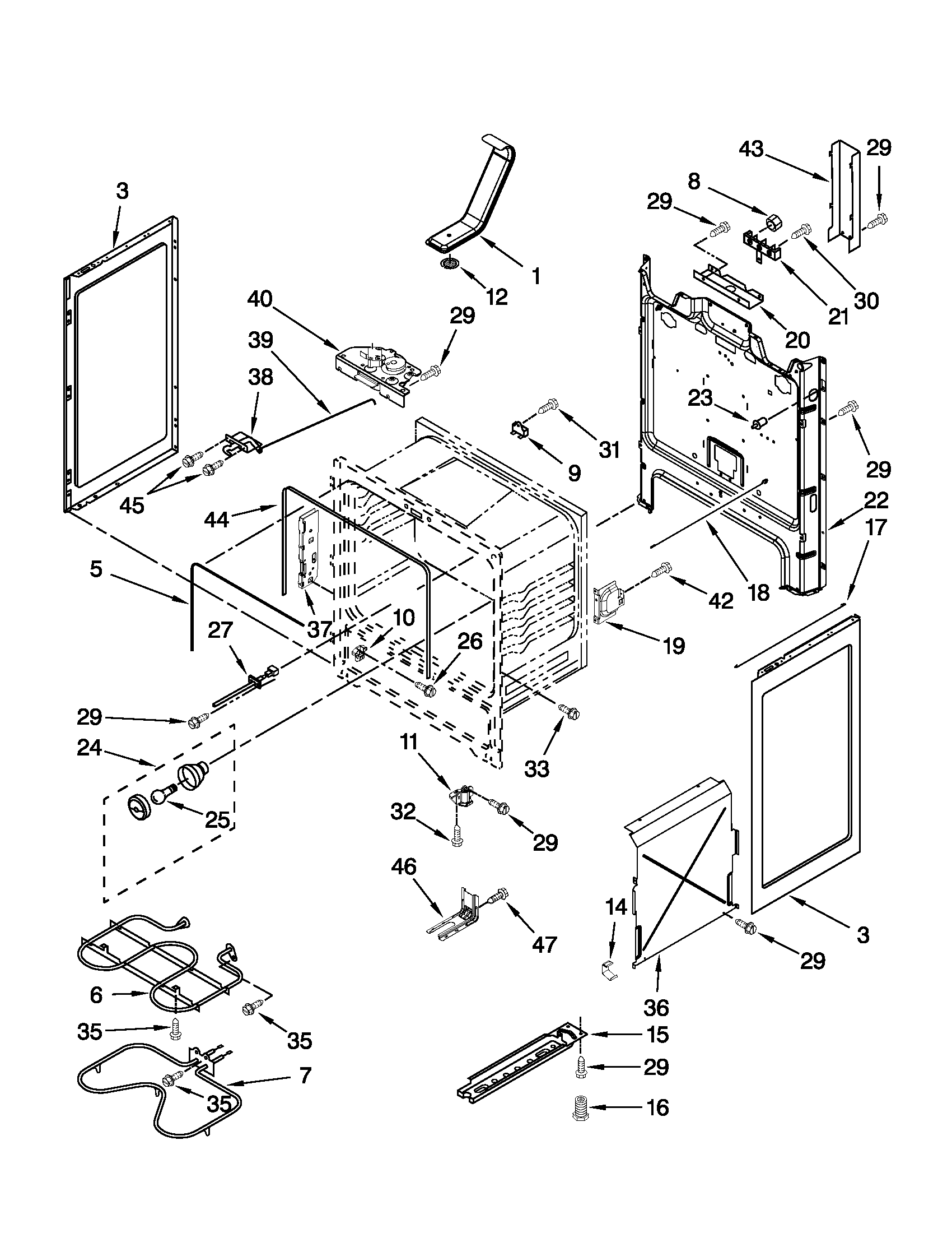Maytag YMER7651WW2 chassis parts diagram