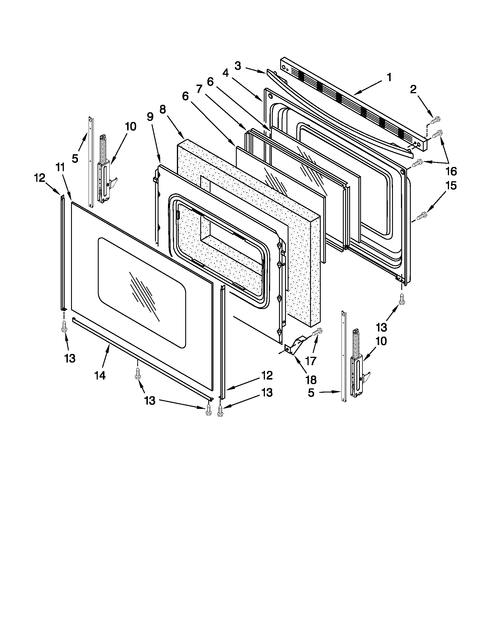 Maytag YMER7651WW2 door parts diagram