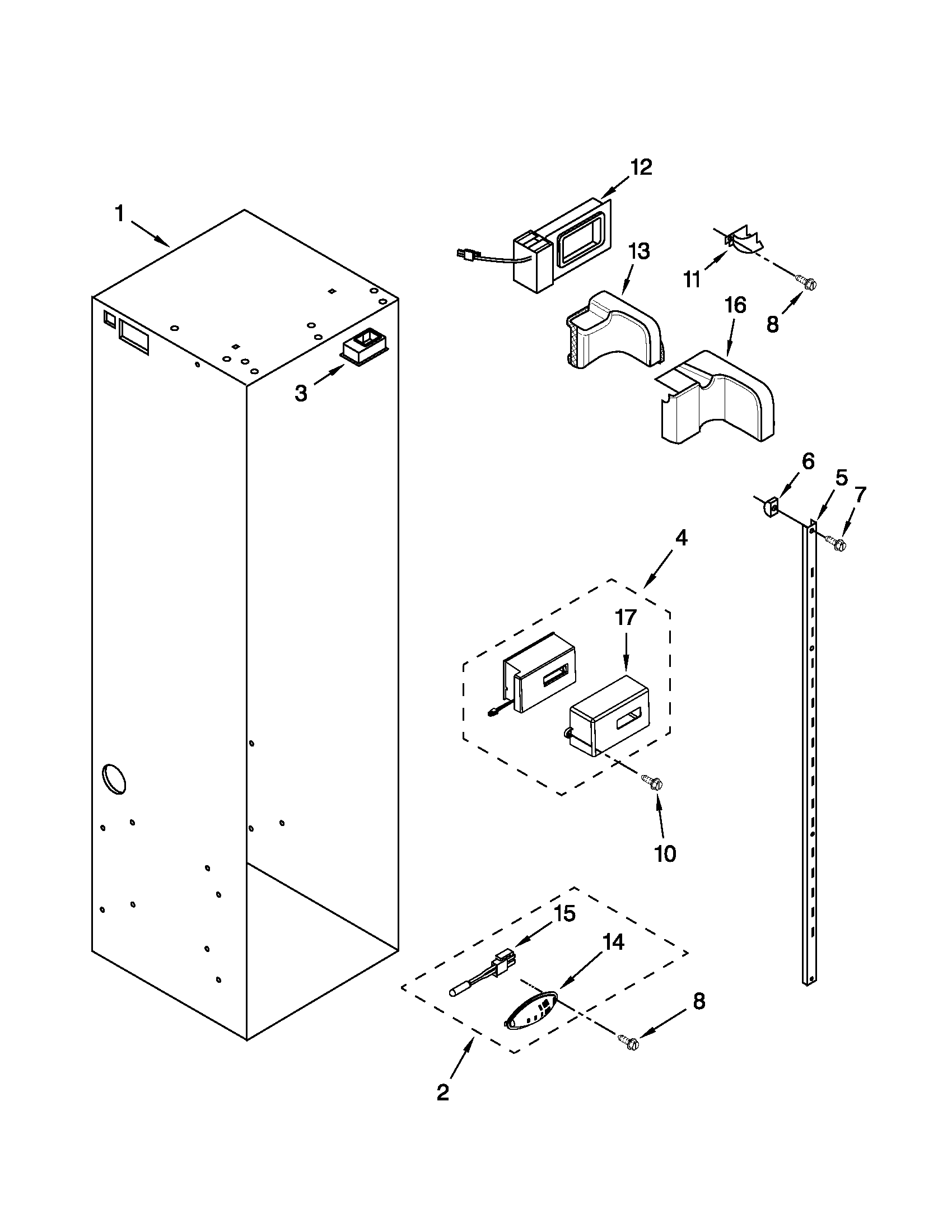 Jenn-Air JS48NXFXDW03 refrigerator liner parts diagram