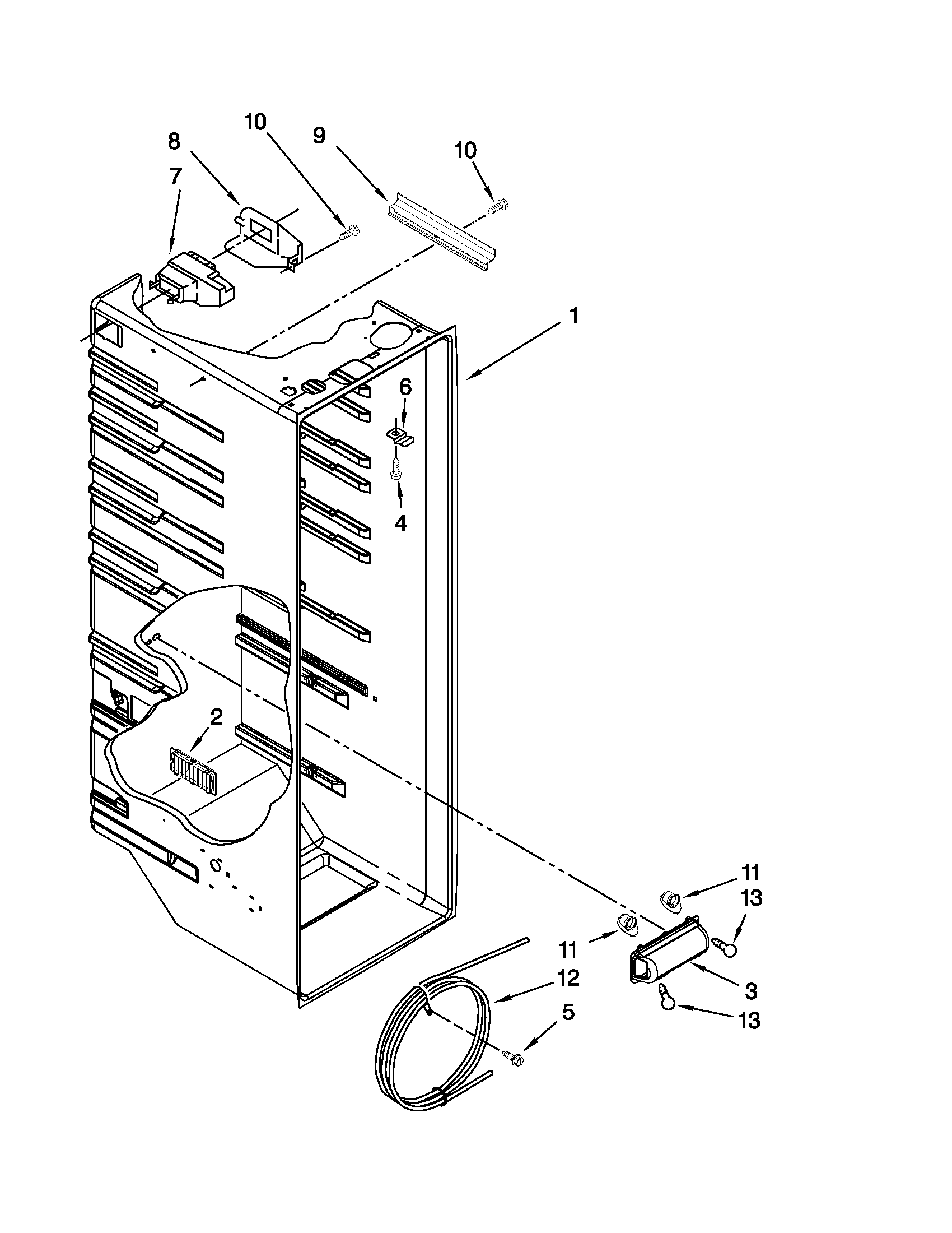 Whirlpool ED2DHEXWQ00 refrigerator liner parts diagram
