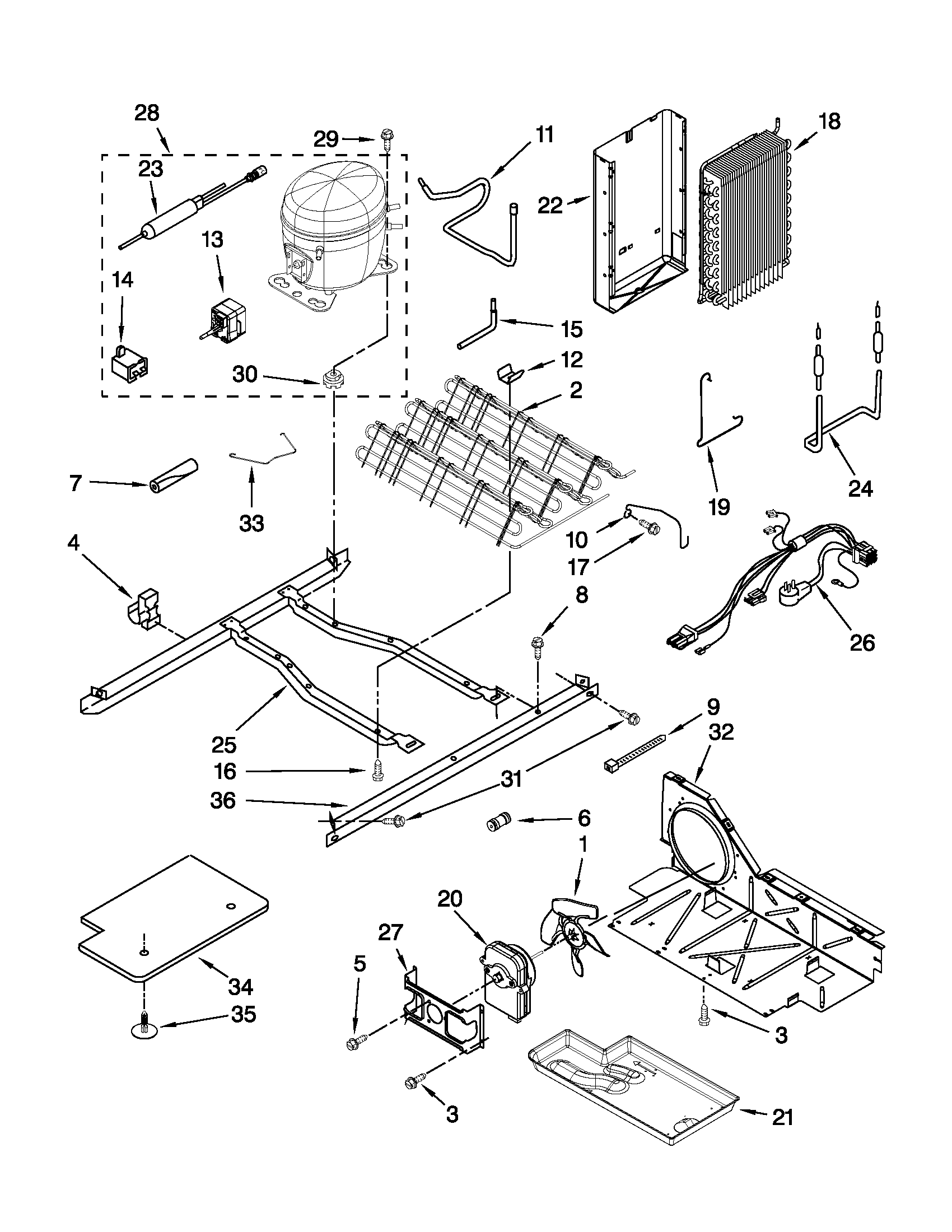Whirlpool ED2DHEXWQ00 unit parts diagram