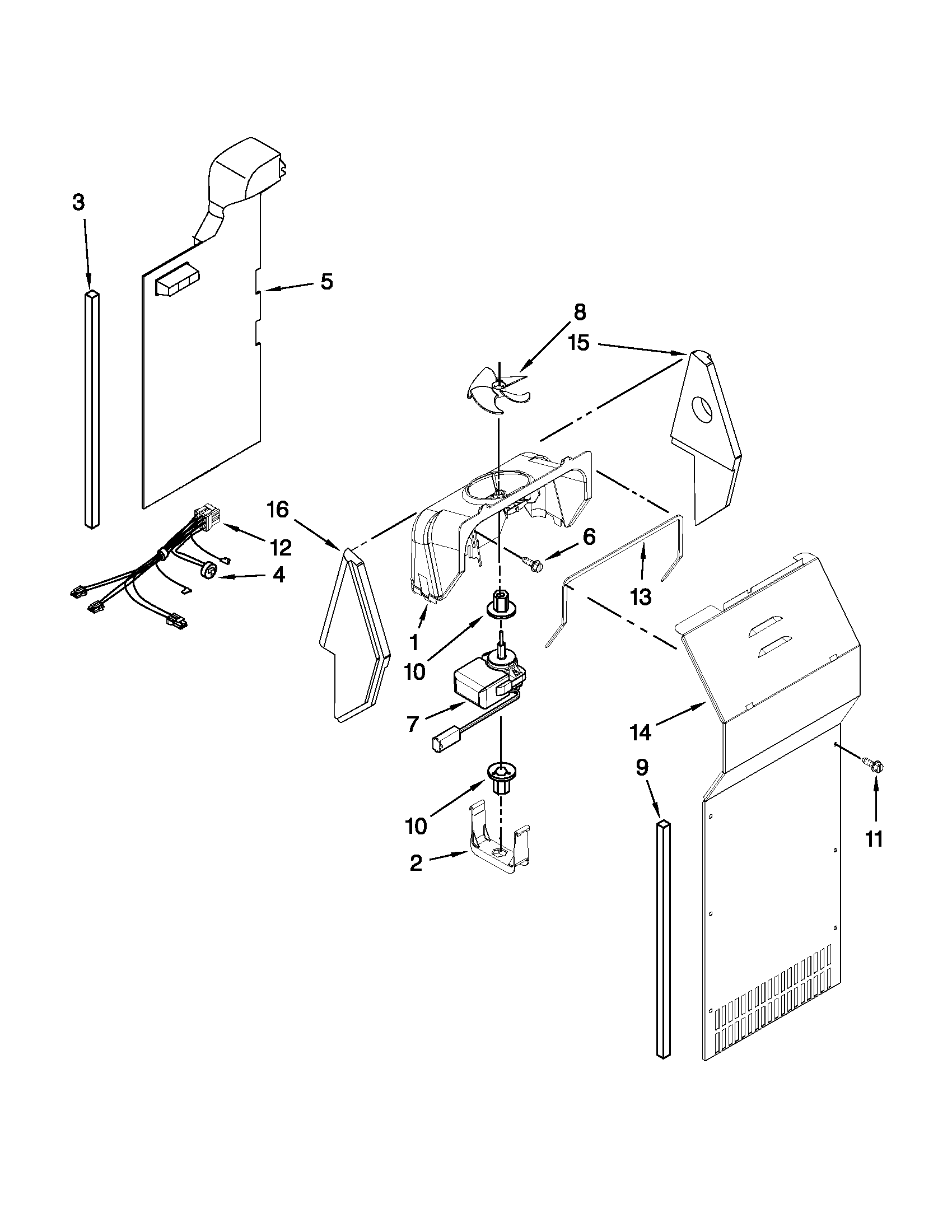 Whirlpool ED2DHEXWQ00 air flow parts diagram