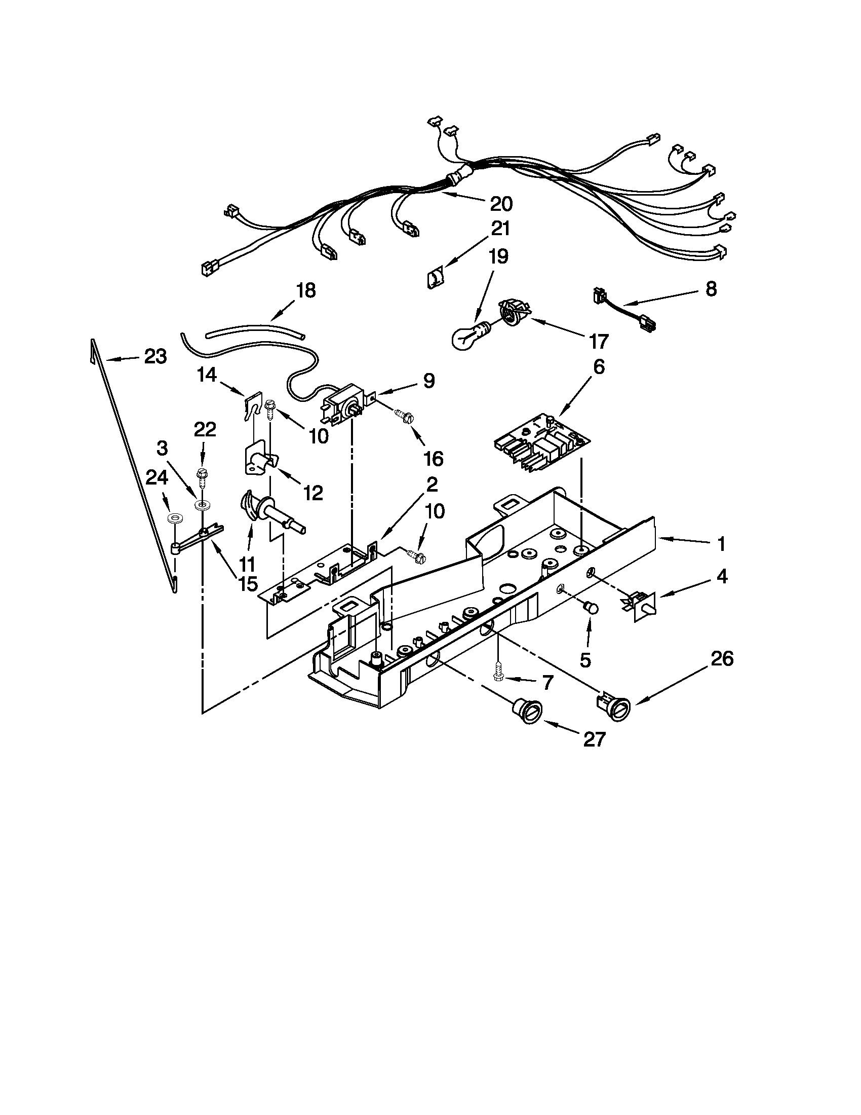 Whirlpool ED2DHEXWQ00 control parts diagram