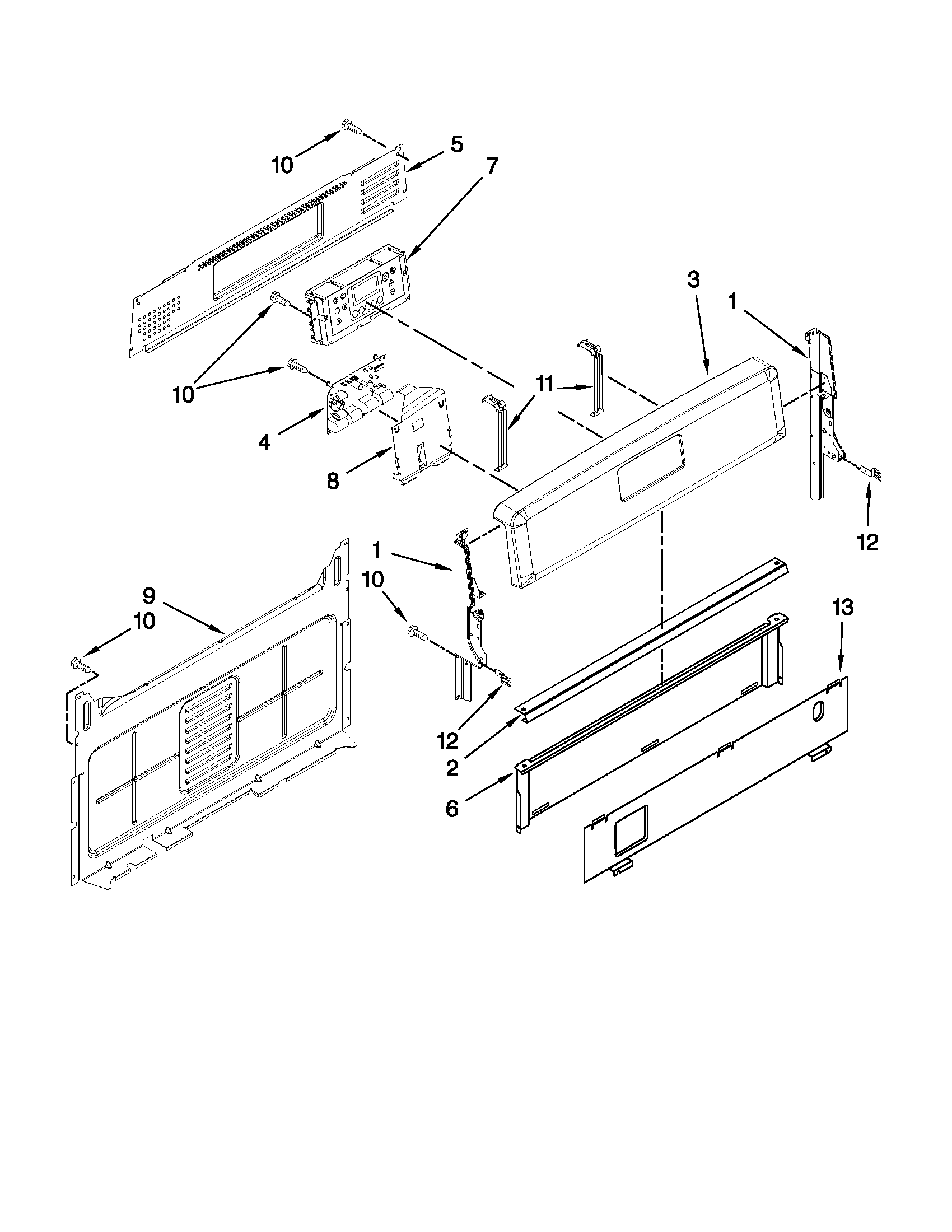 Maytag MGR7685AW0 control panel parts diagram
