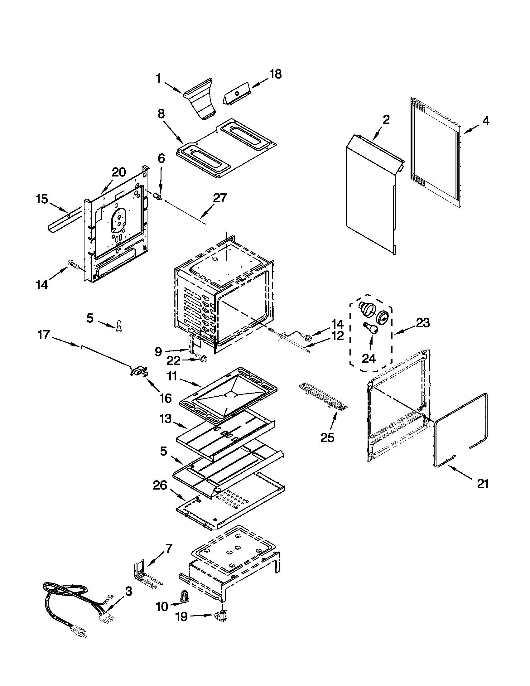 Maytag MGR7685AW0 chassis parts diagram