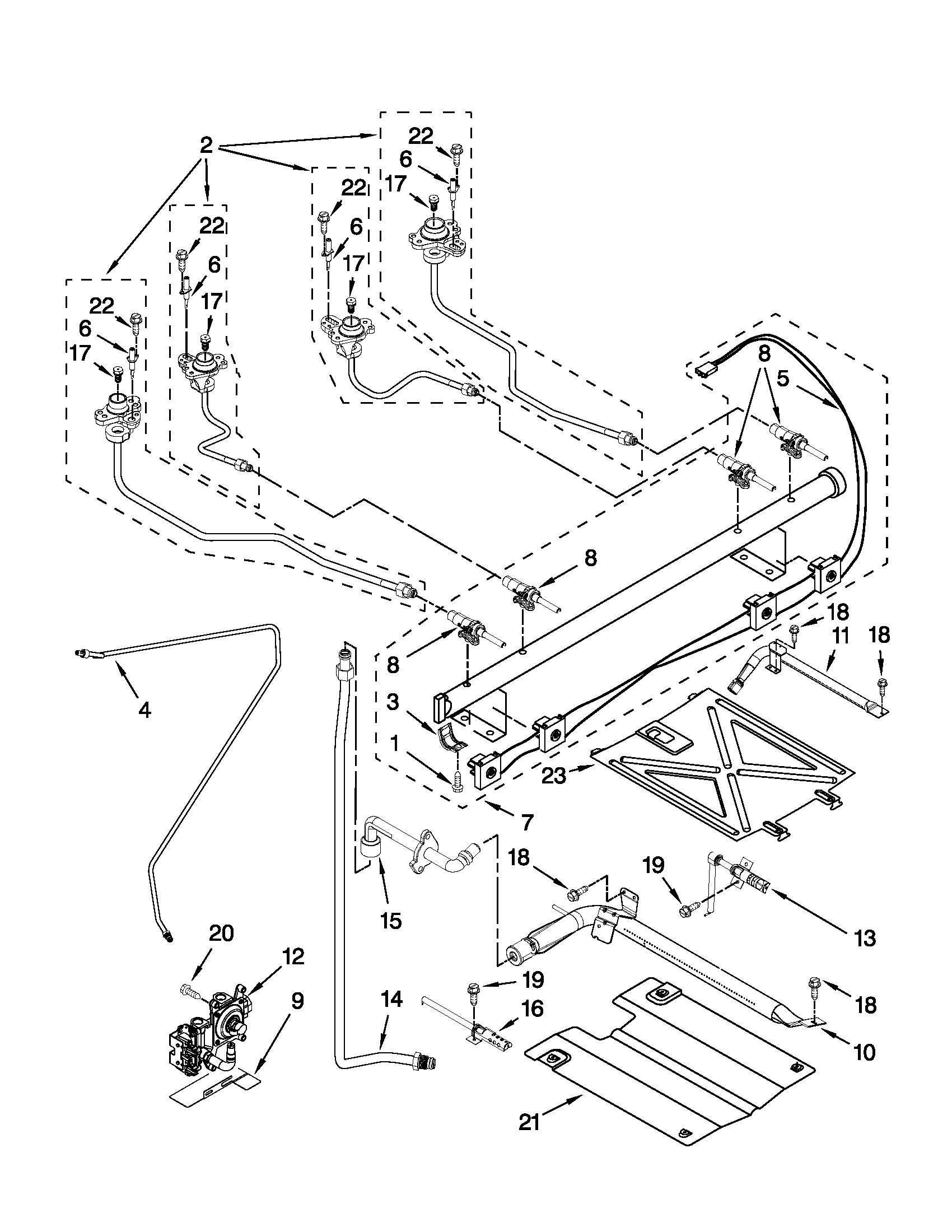 Maytag MGR7685AW0 manifold parts diagram