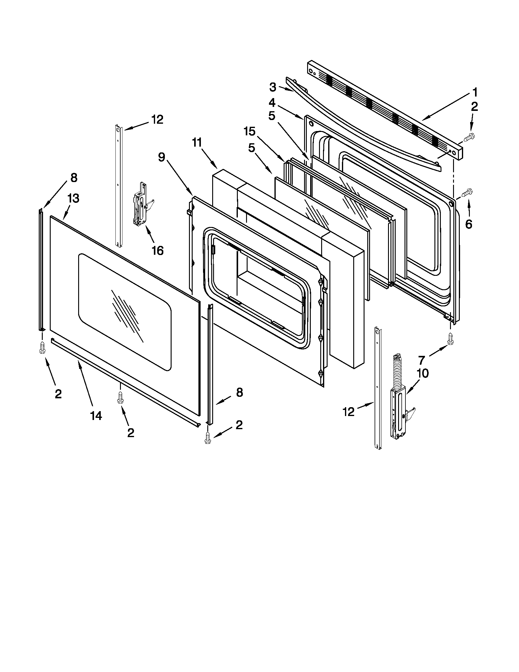 Maytag MGR7685AW0 door parts diagram