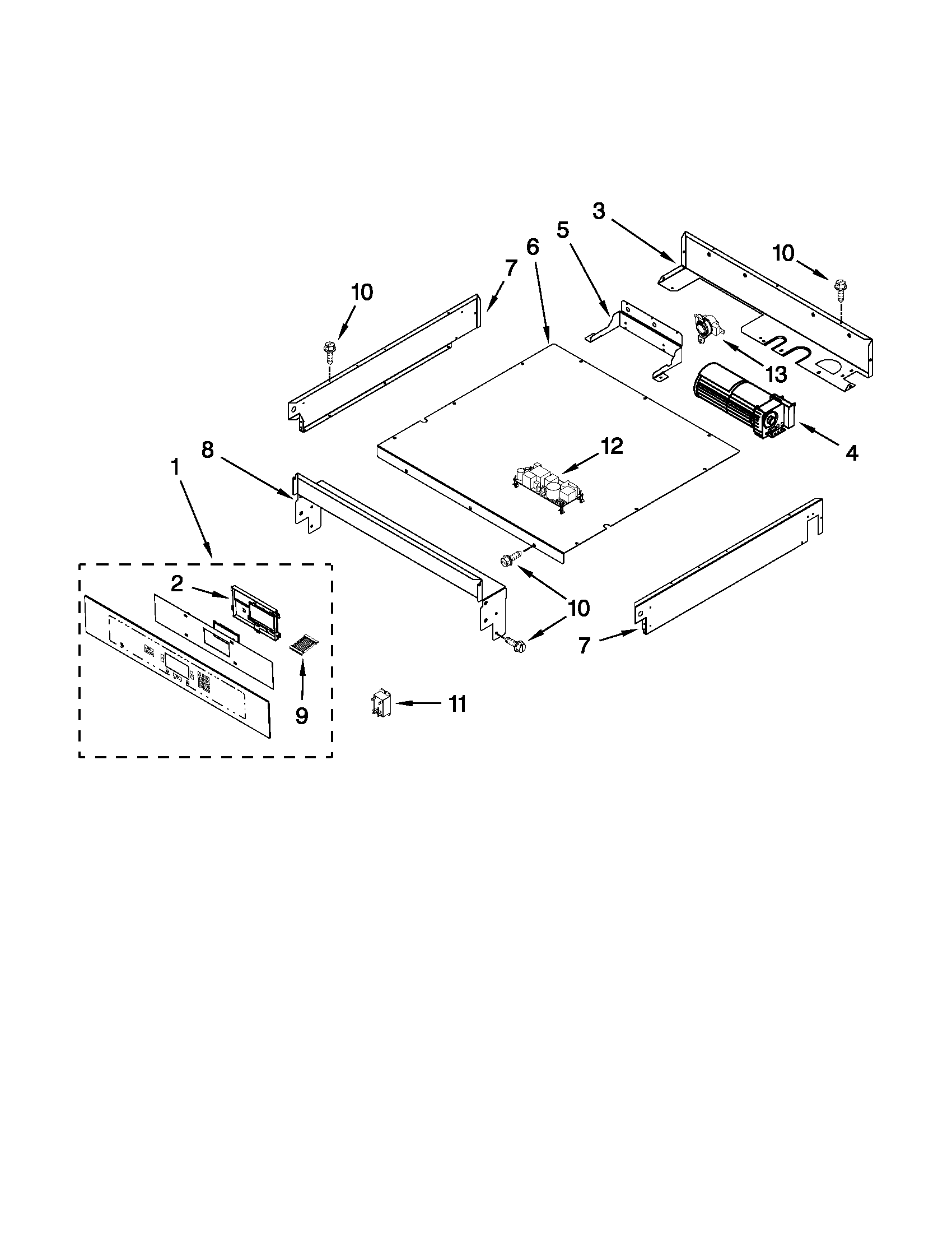 Jenn-Air JJW2430WR01 control panel parts diagram