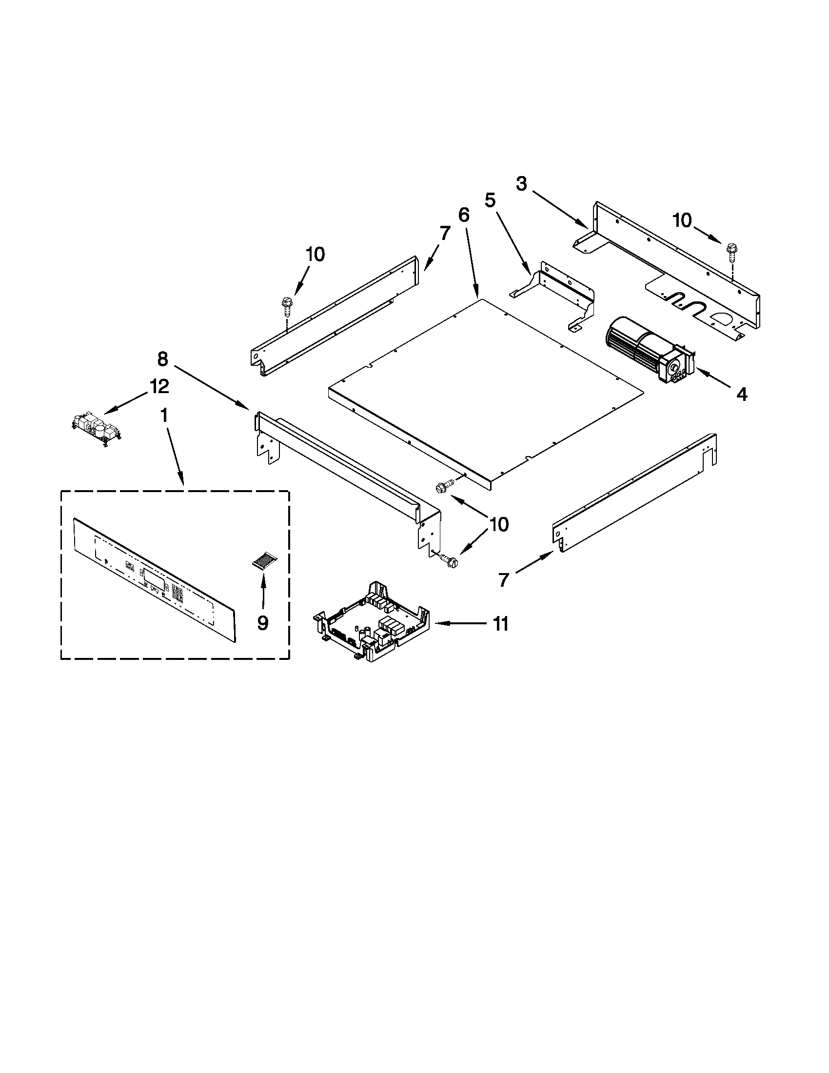Jenn-Air JJW3430WS01 control panel parts diagram