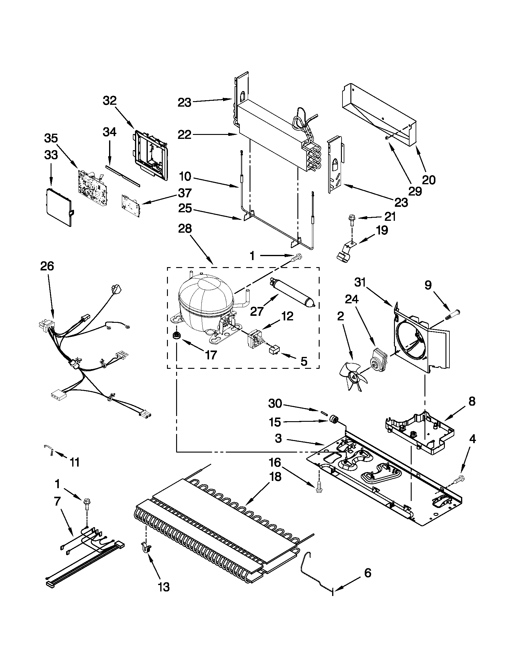 Jenn-Air JFC2290VTB3 unit parts diagram