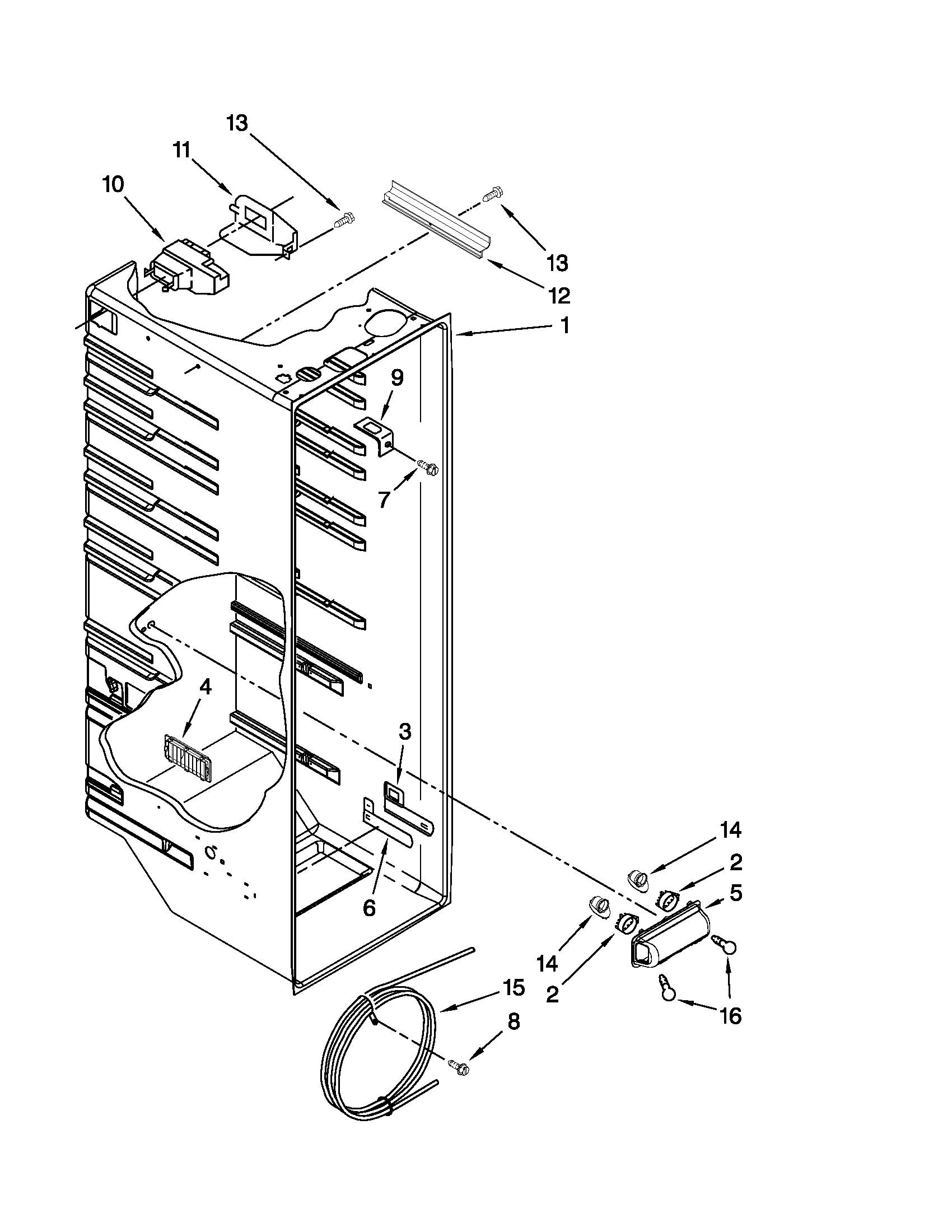 Whirlpool BRS70FRANA00 refrigerator liner parts diagram
