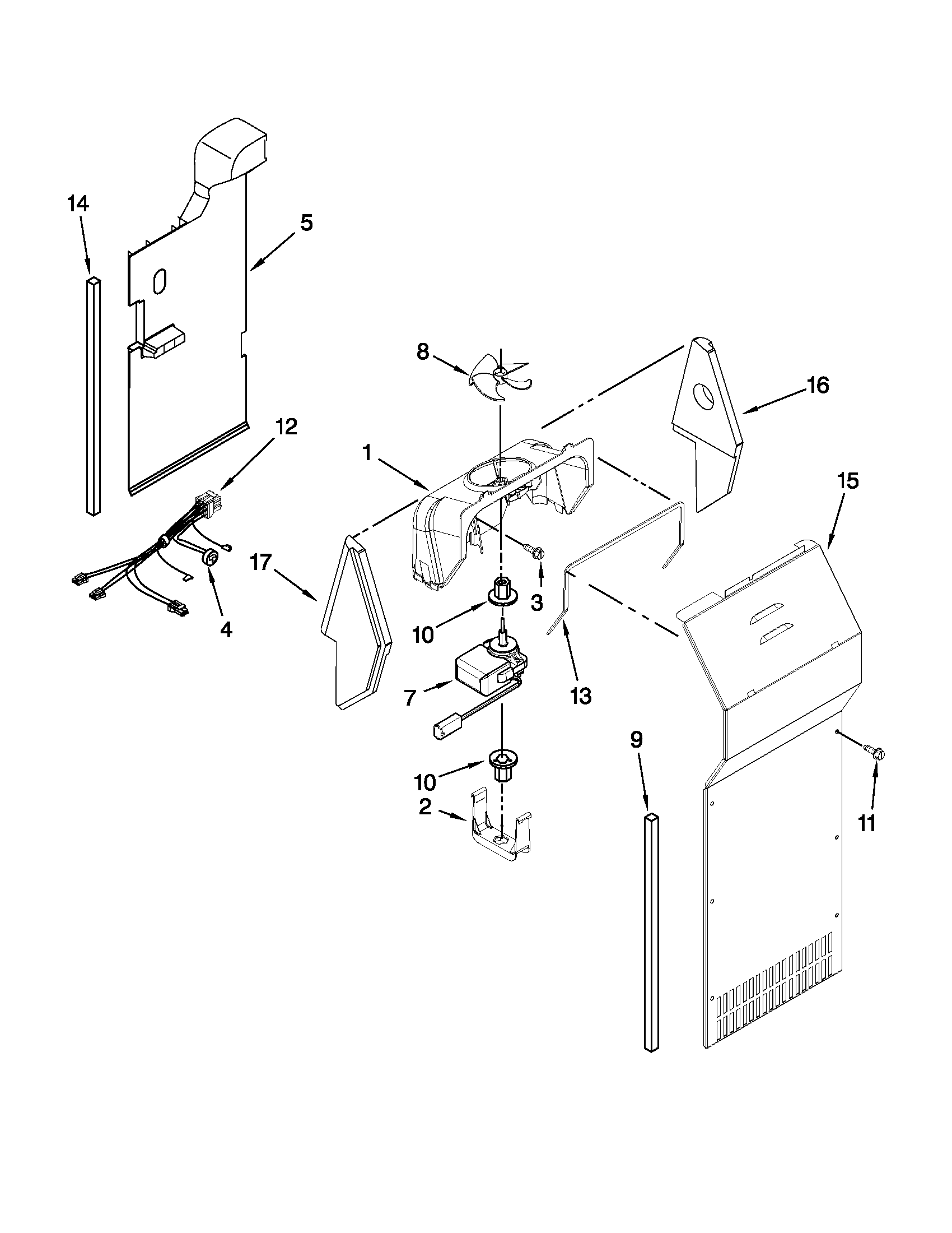 Whirlpool BRS70FRANA00 air flow parts diagram