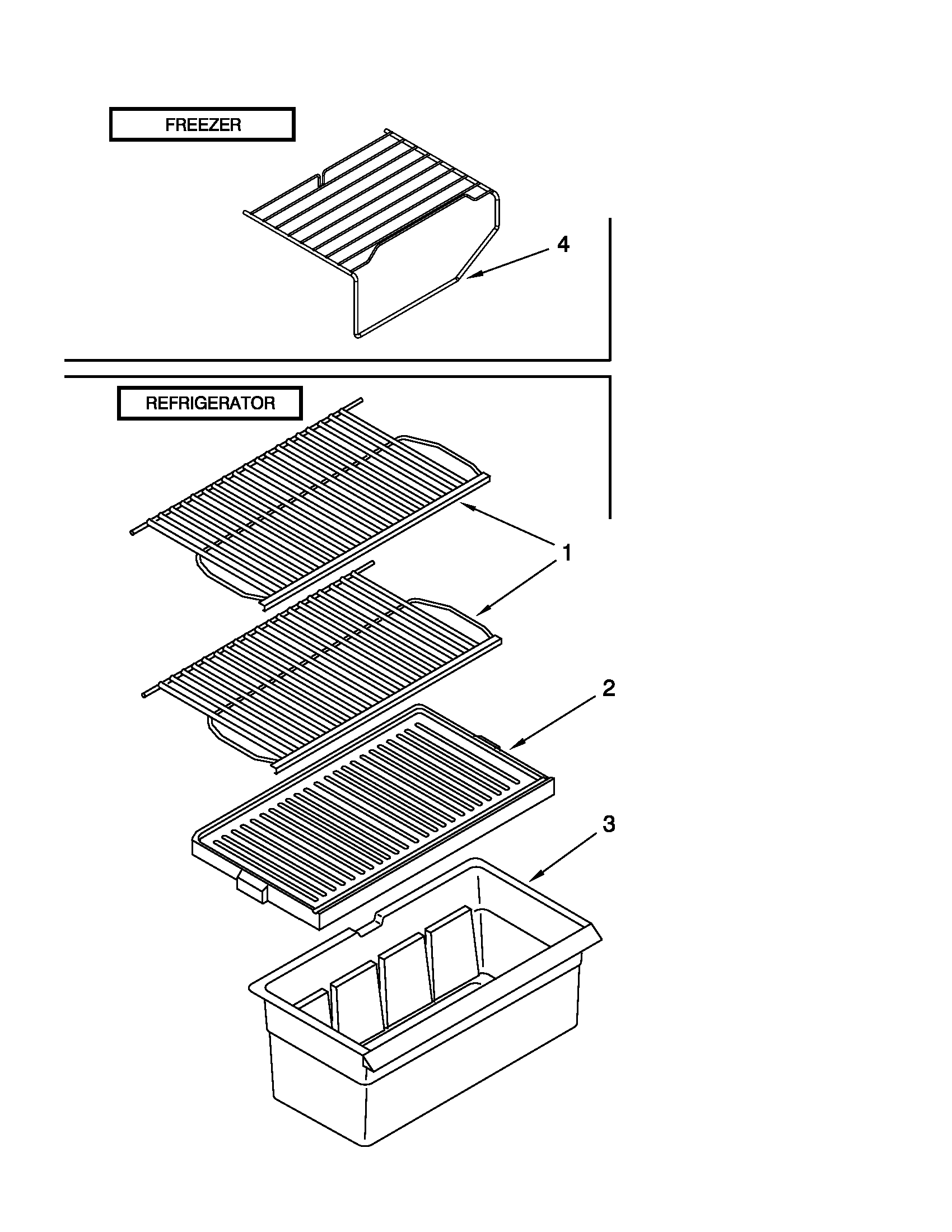 Whirlpool W5TXEWFWB01 shelf parts diagram