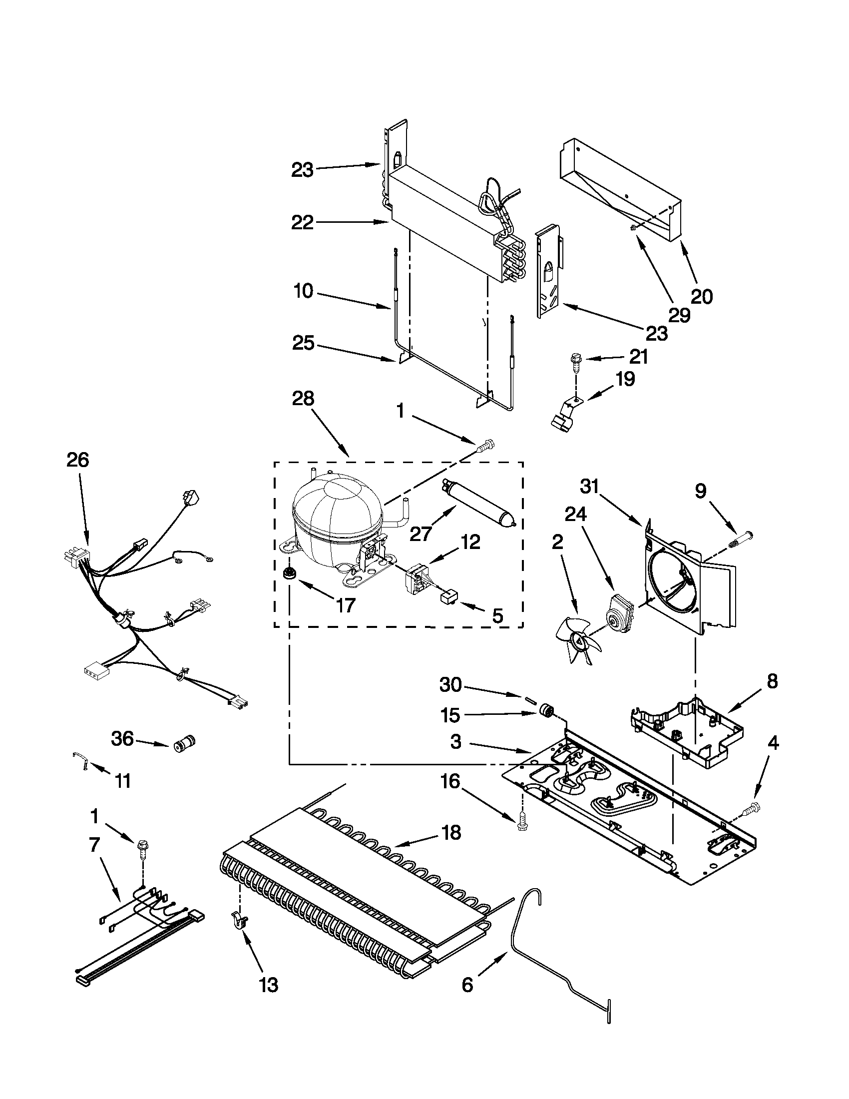 KitchenAid KFIS20XVMS10 unit parts diagram