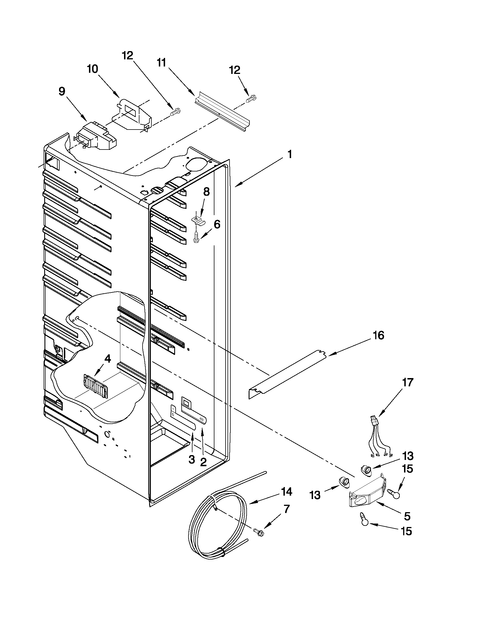 Maytag MSD2542VEU00 refrigerator liner parts diagram