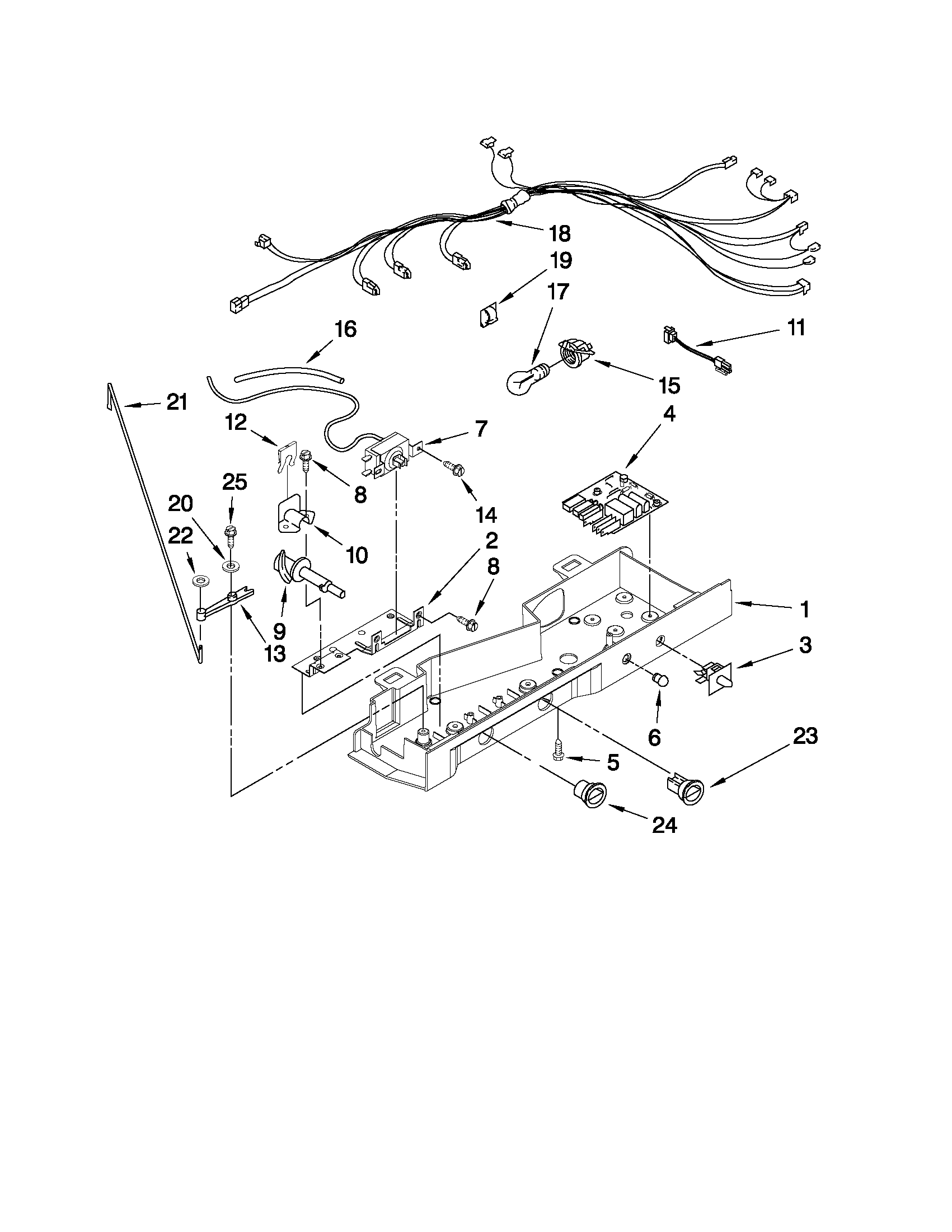 Maytag MSD2542VEU00 control parts diagram