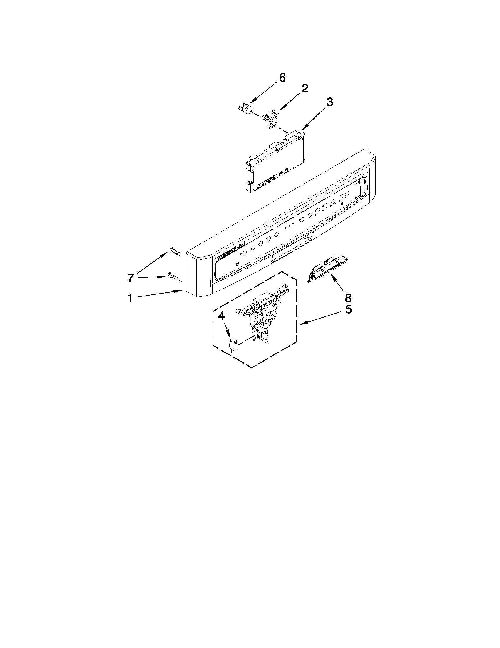Maytag MDB7609AWS1 control panel parts diagram