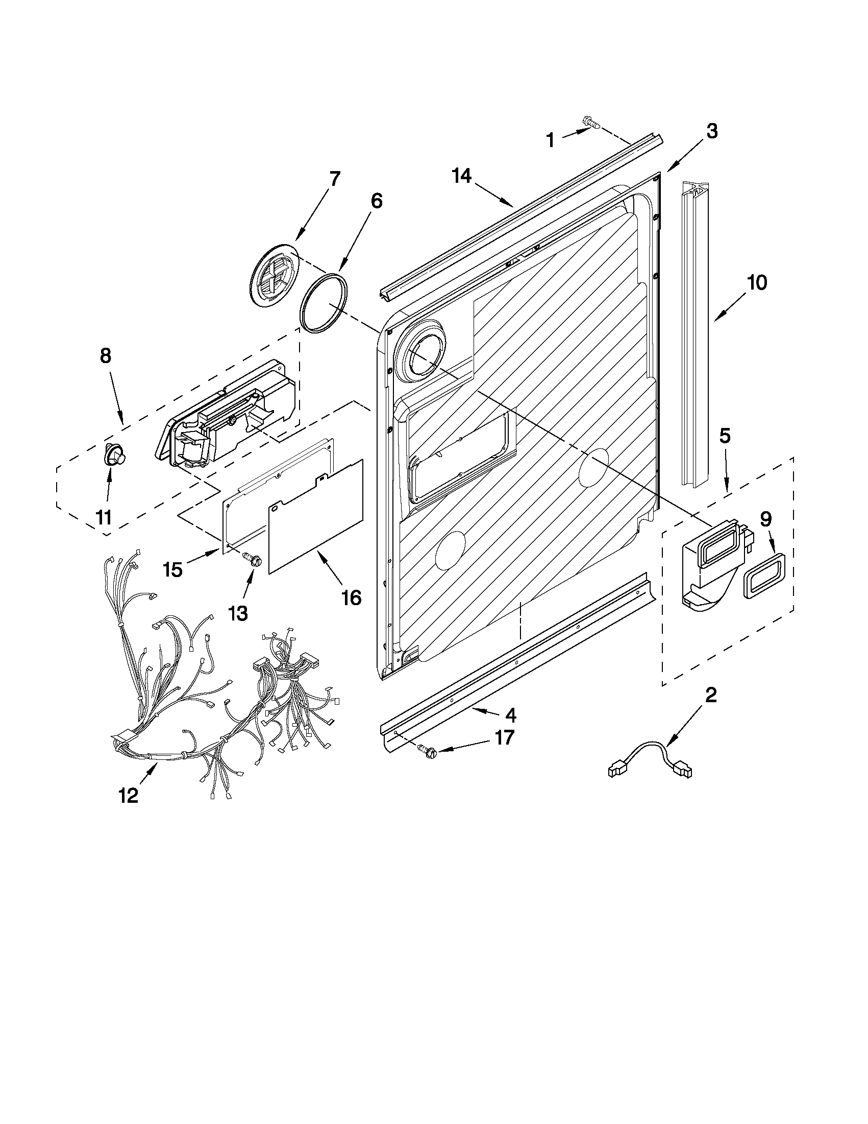 Maytag MDB7609AWS1 door and latch parts diagram