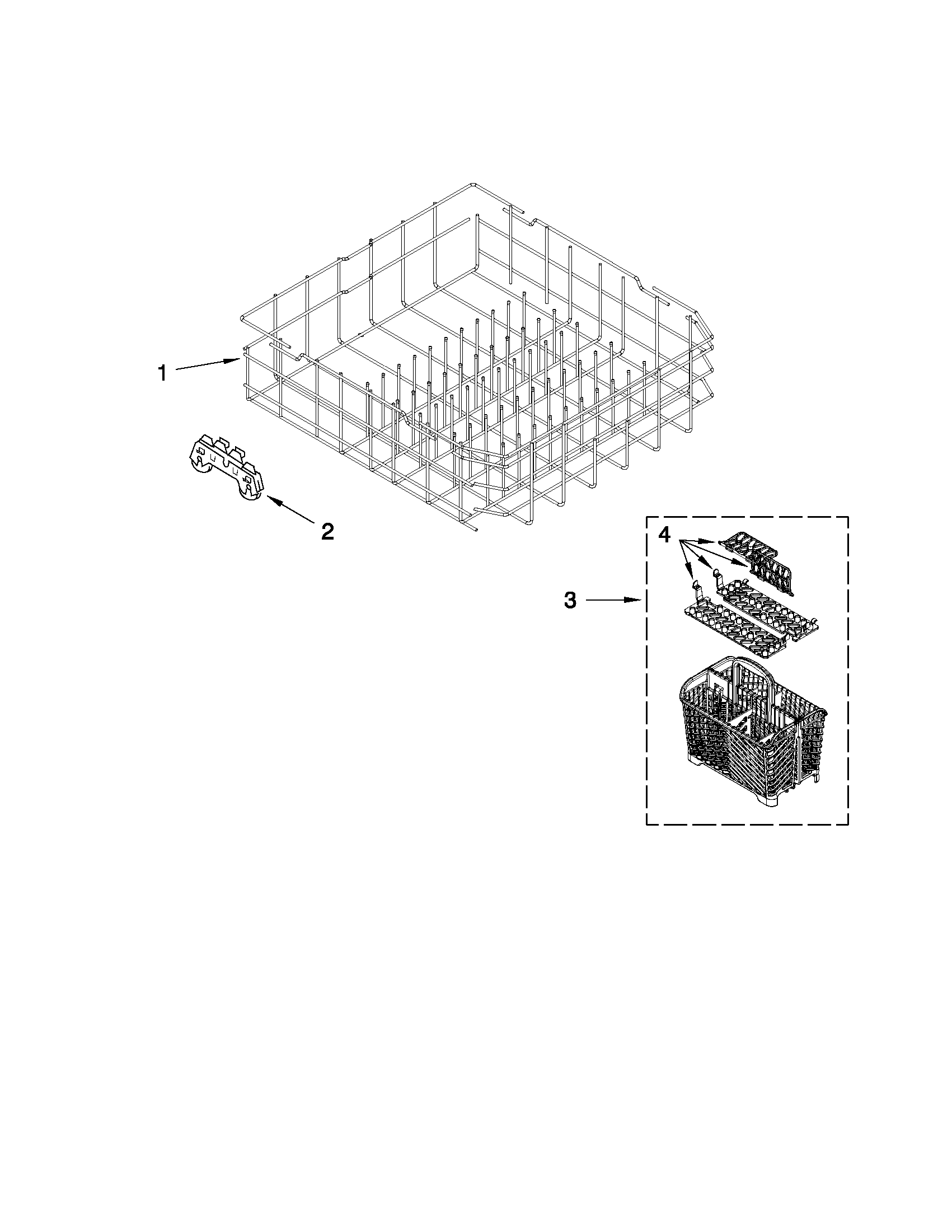 Maytag MDB7609AWS1 lower rack parts diagram