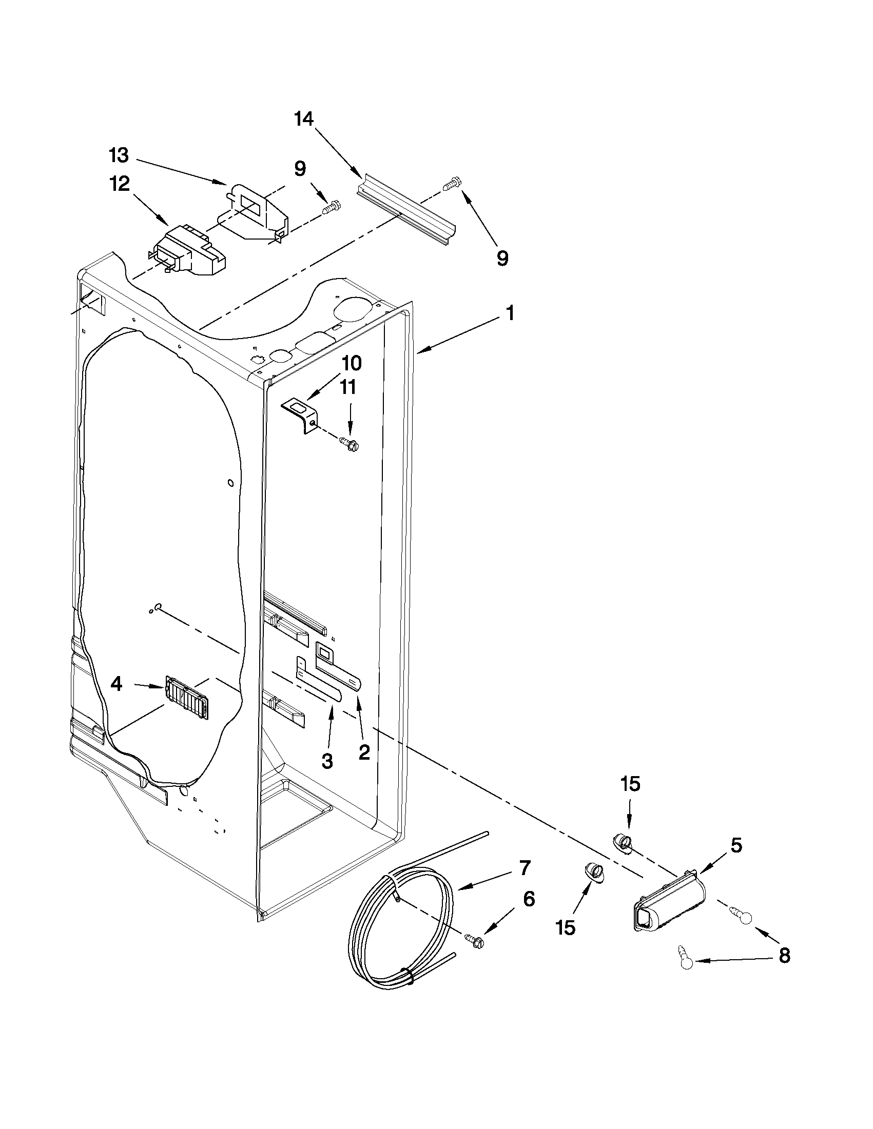 Maytag MSF22C2EXM01 refrigerator liner parts diagram