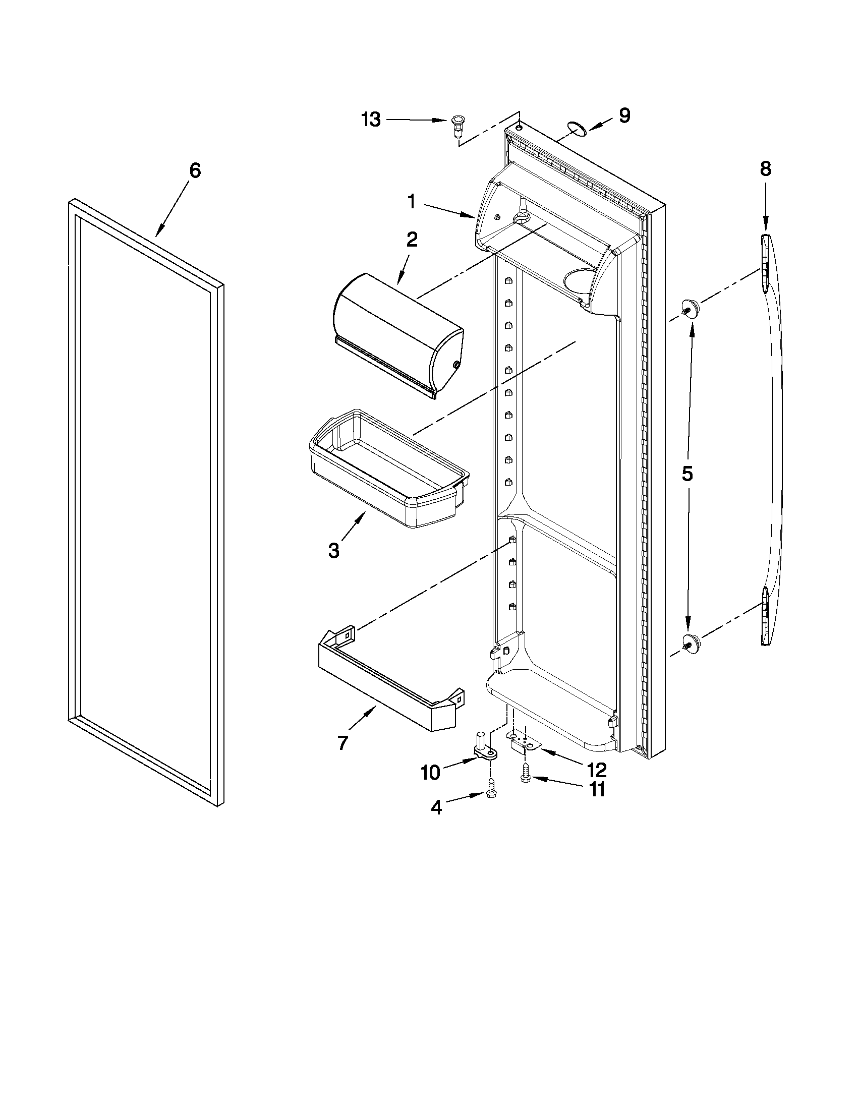 Maytag MSF22C2EXM01 refrigerator door parts diagram