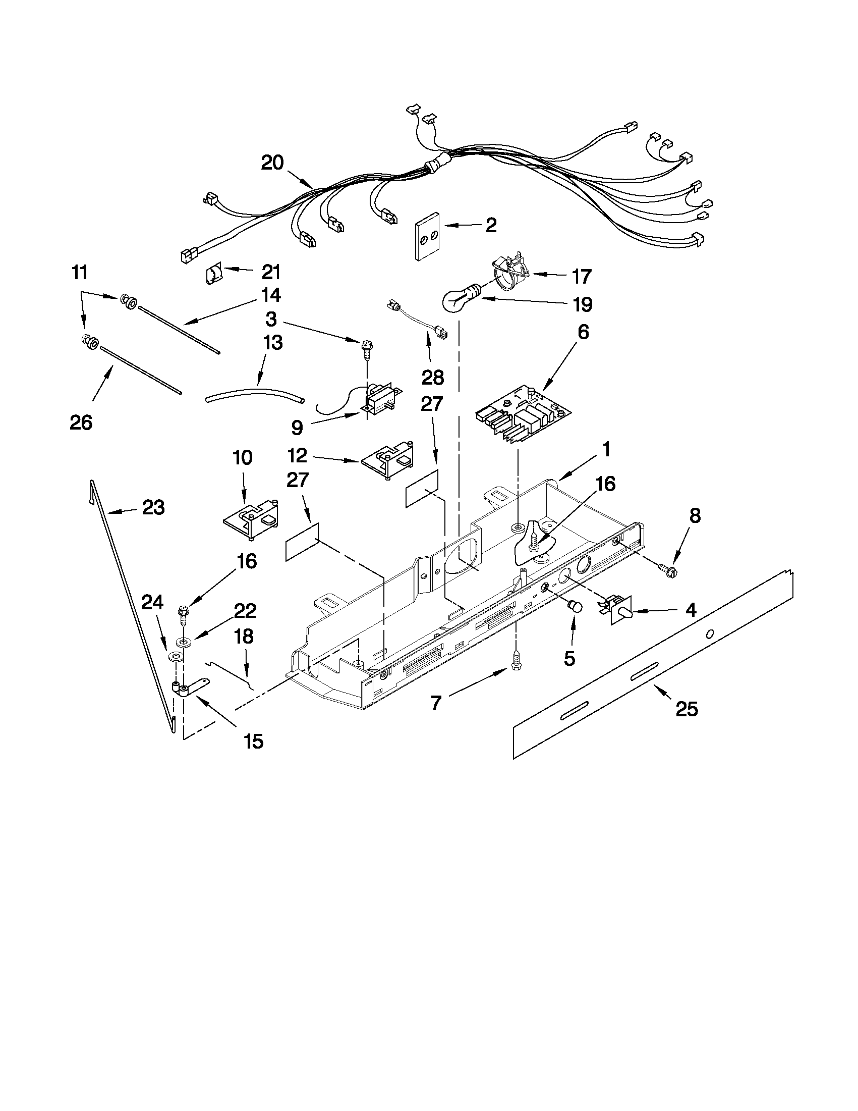 Maytag MSF22C2EXM01 control parts diagram