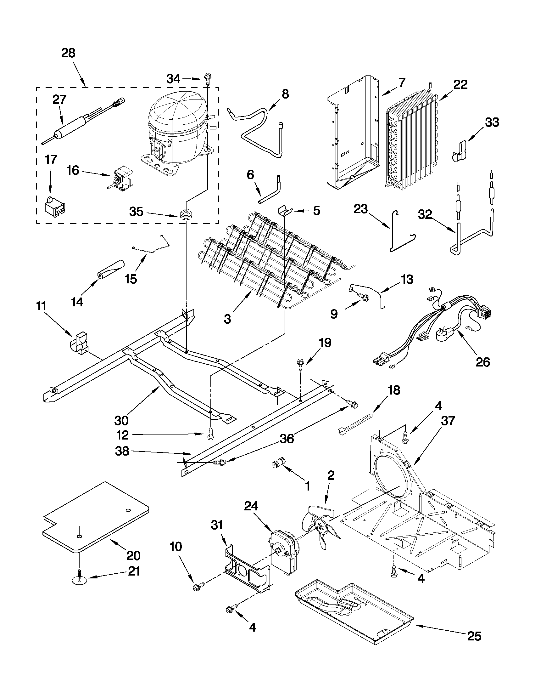 Maytag MSF22C2EXM01 unit parts diagram