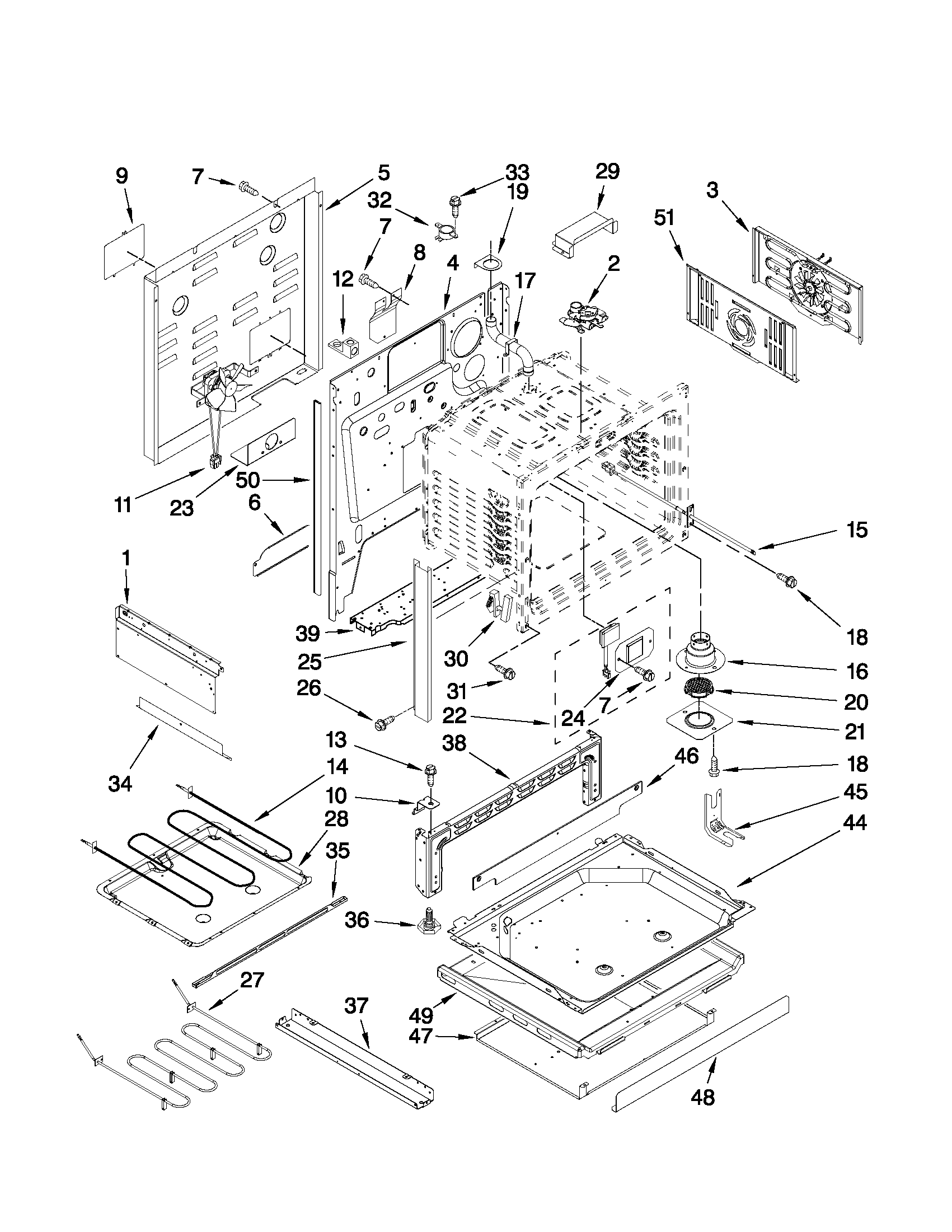Jenn-Air JES8850CAS01 chassis parts diagram