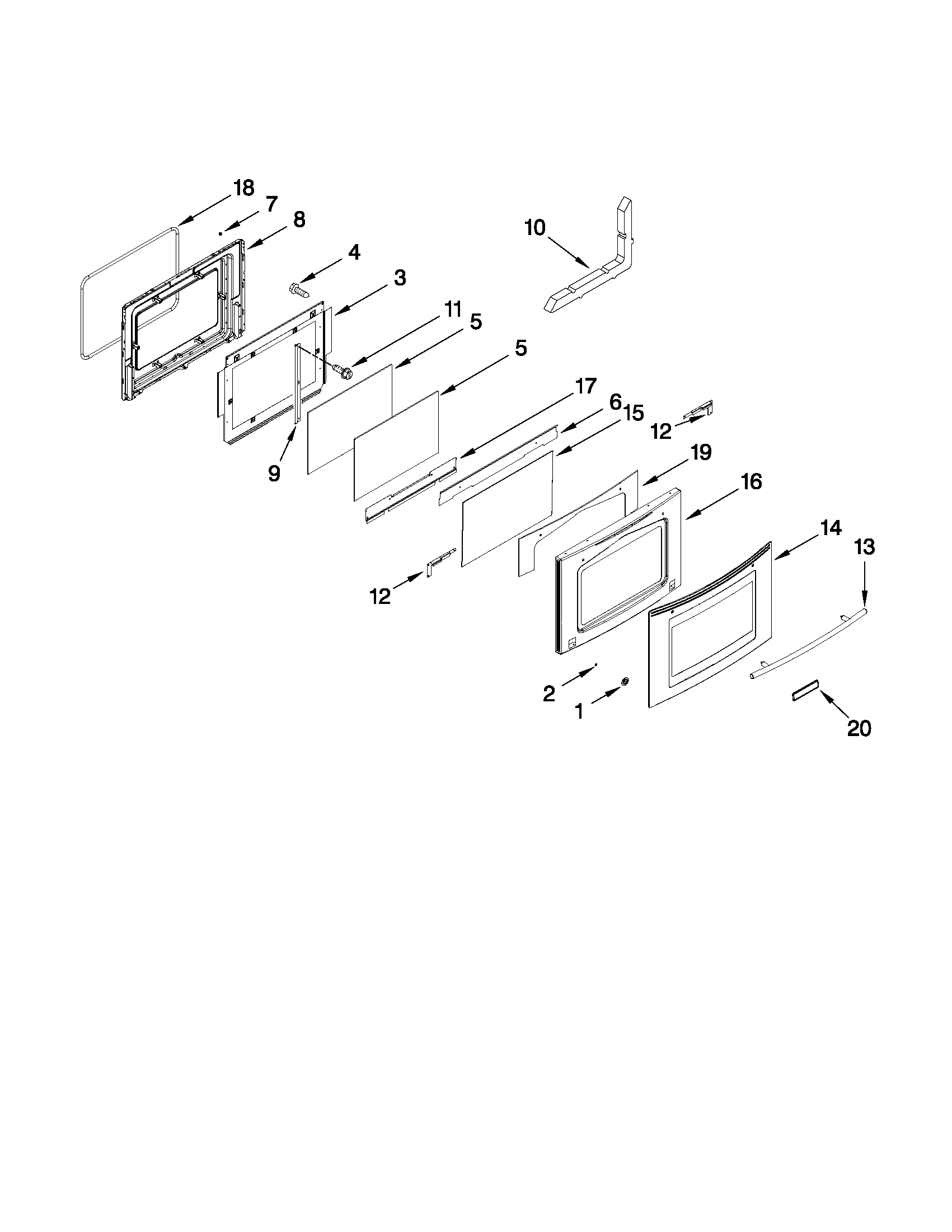 Jenn-Air JES8850CAS01 door parts diagram