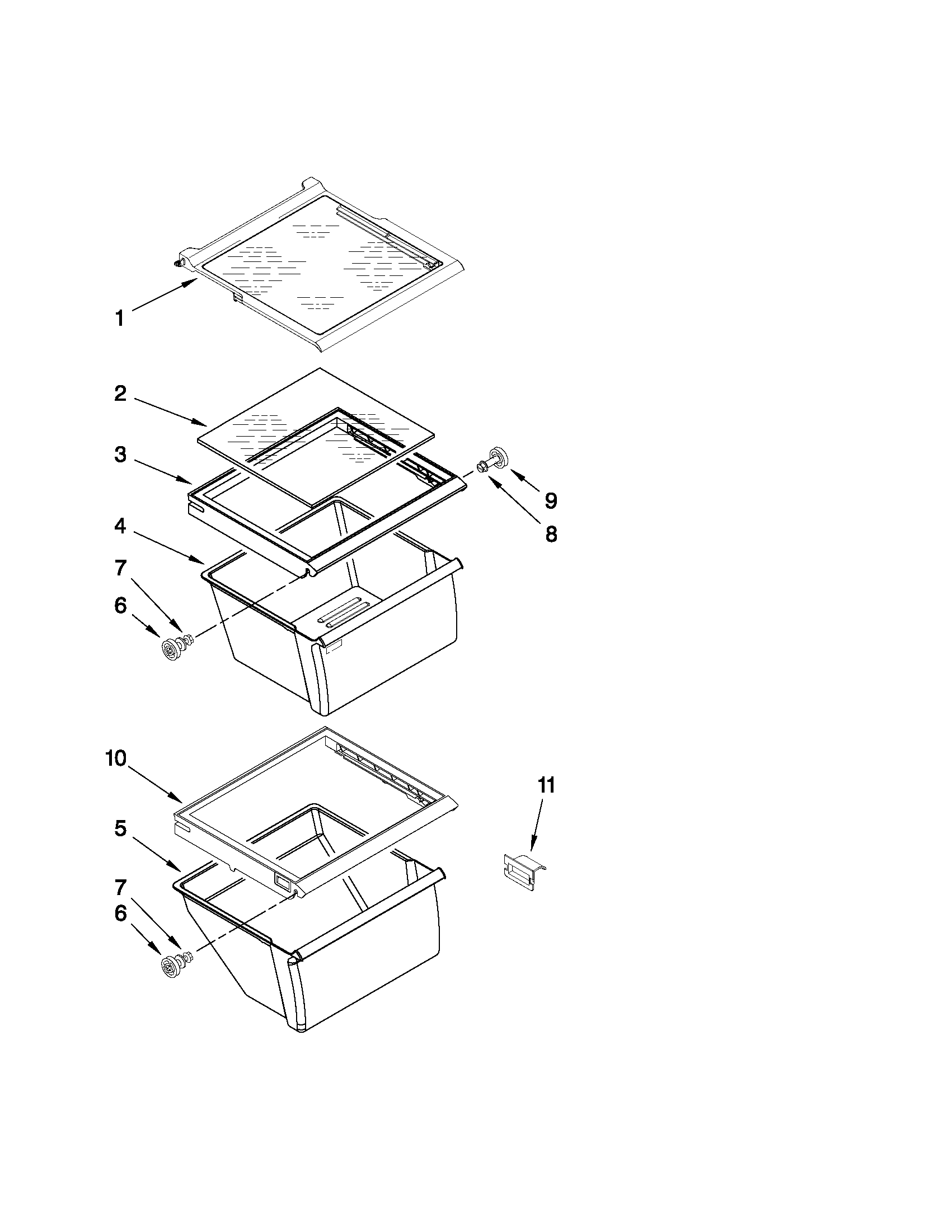 Amana ASD2522WRS04 refrigerator shelf parts diagram