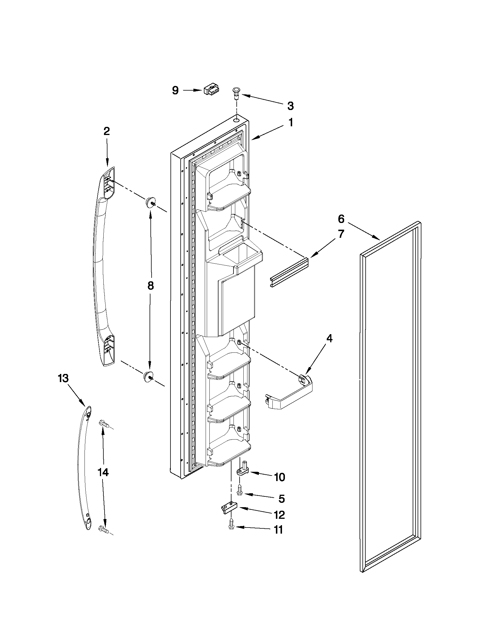 Amana ASD2522WRS04 freezer door parts diagram