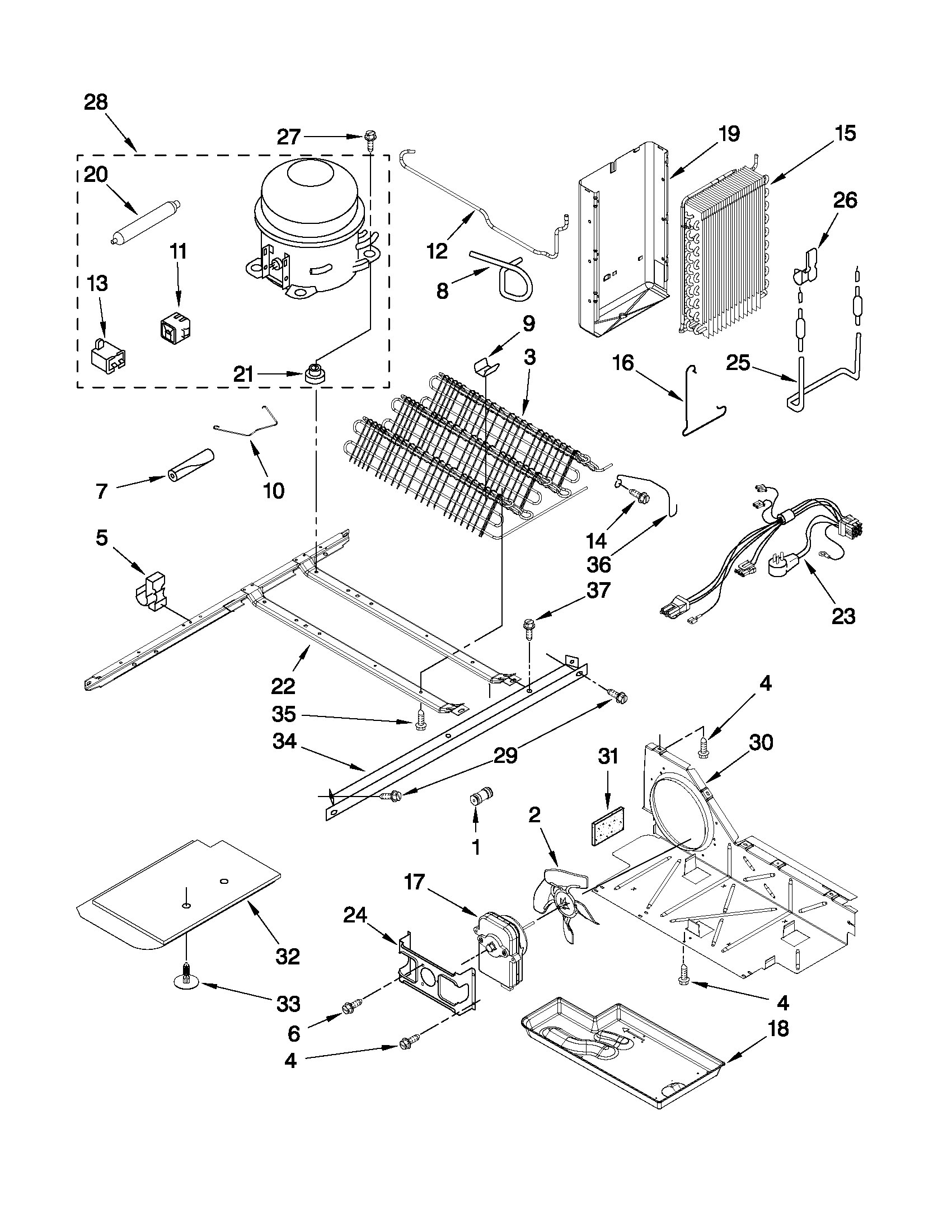Amana ASD2522WRS04 unit parts diagram