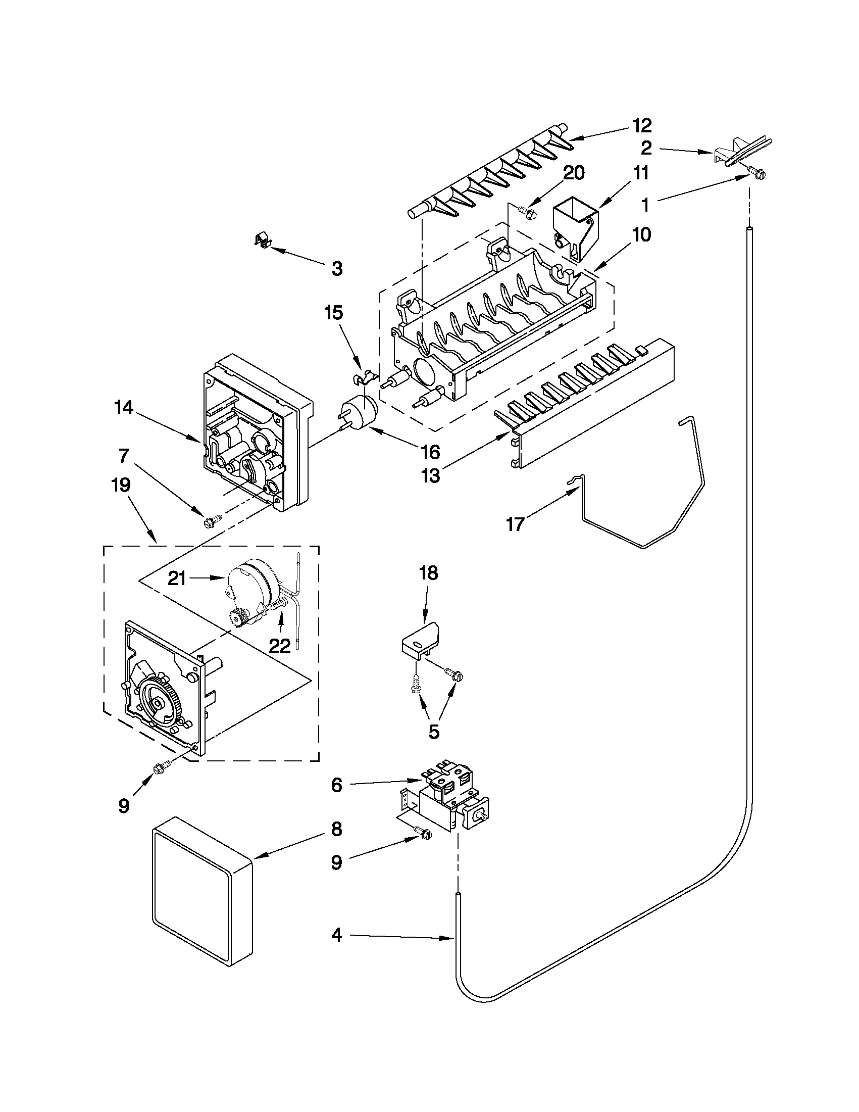 Amana ASD2522WRS04 icemaker parts diagram