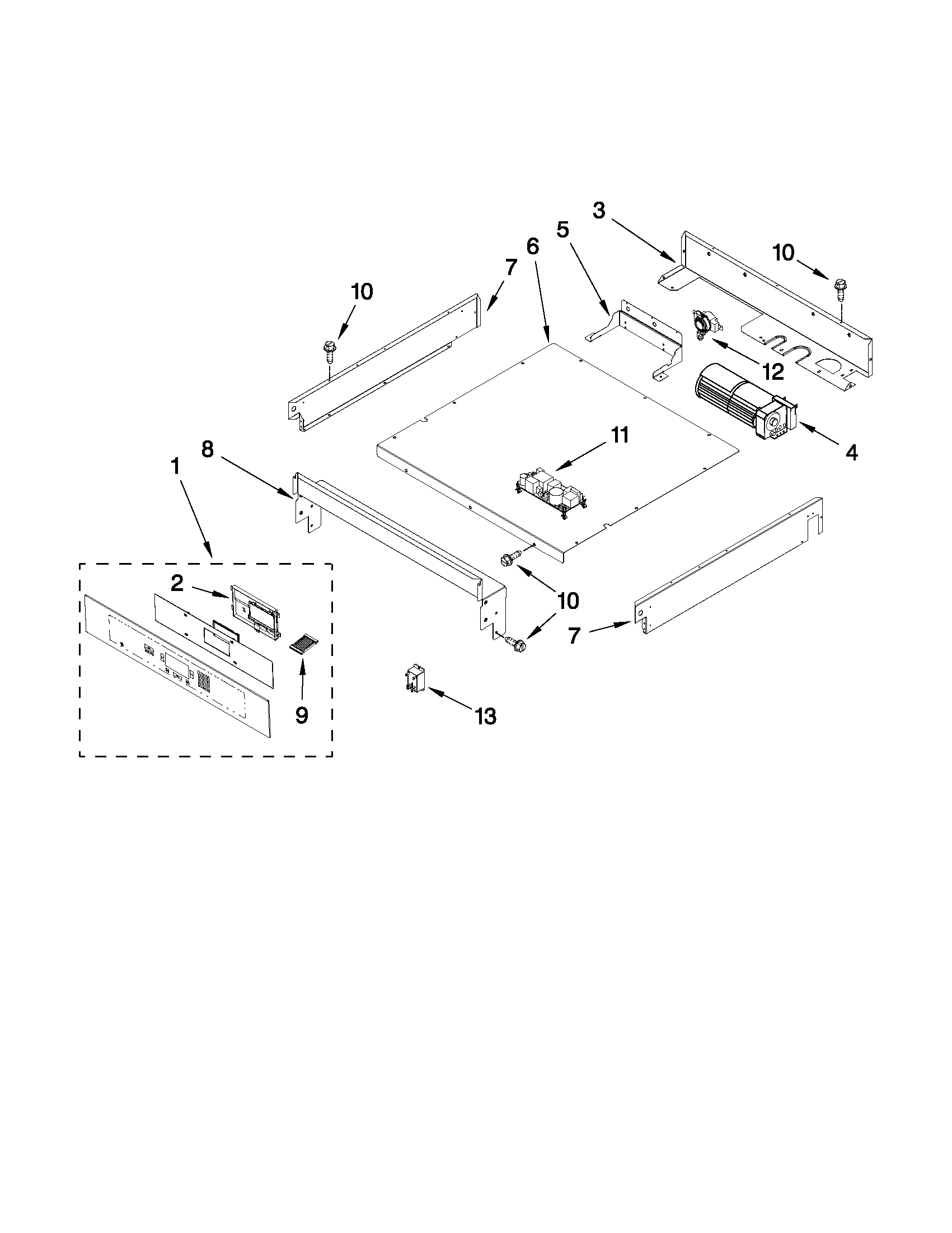 Jenn-Air JJW2427WS01 control panel parts diagram