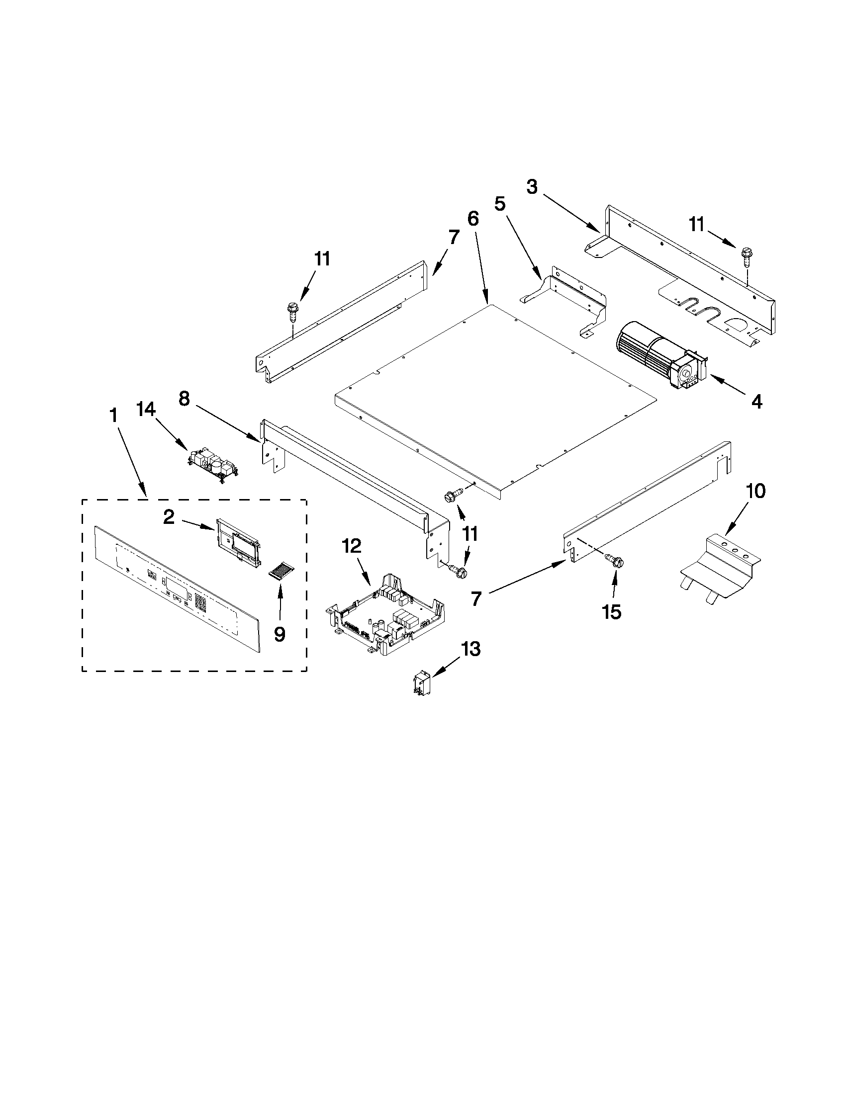 Jenn-Air JJW2727WS01 control panel parts diagram