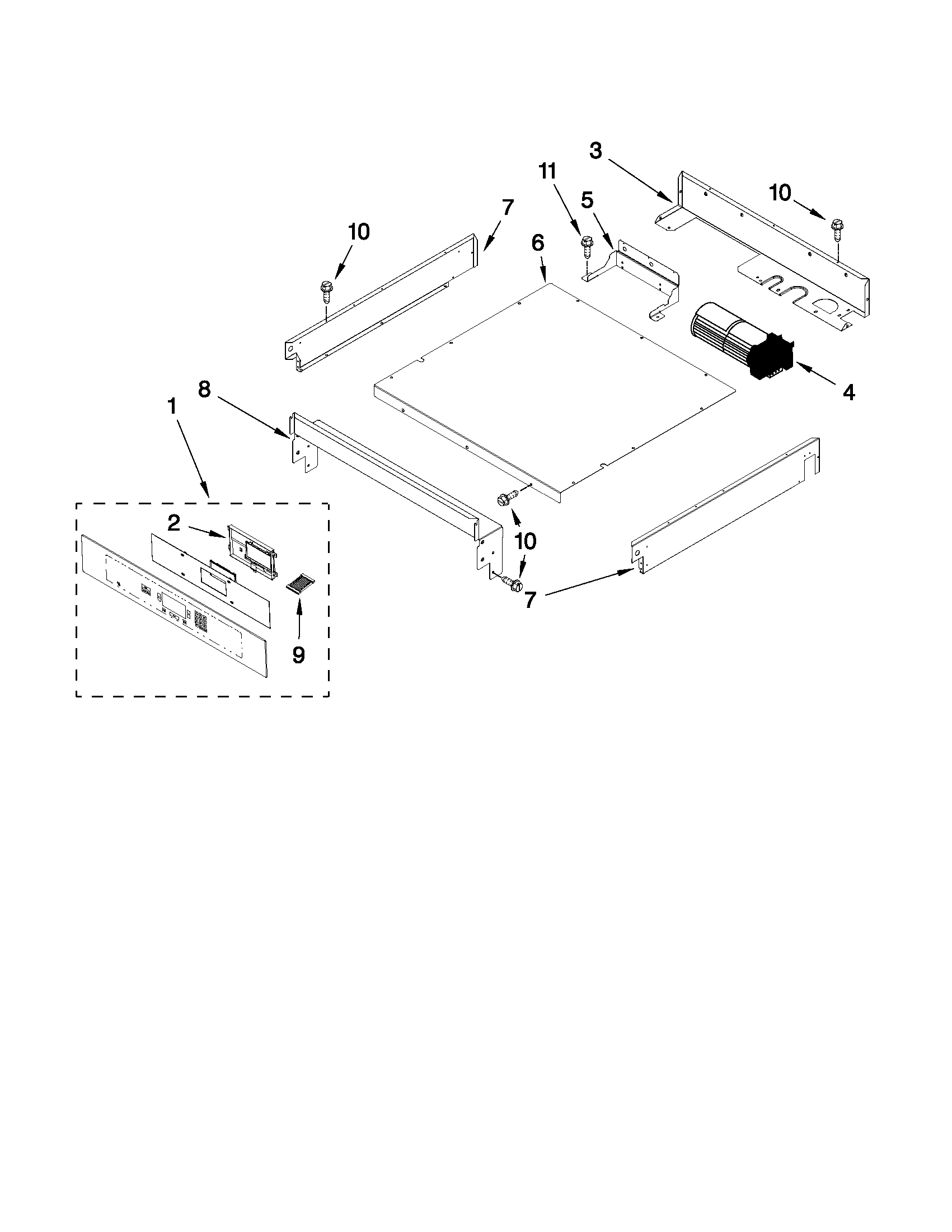 Jenn-Air JJW2430WP01 control panel parts diagram