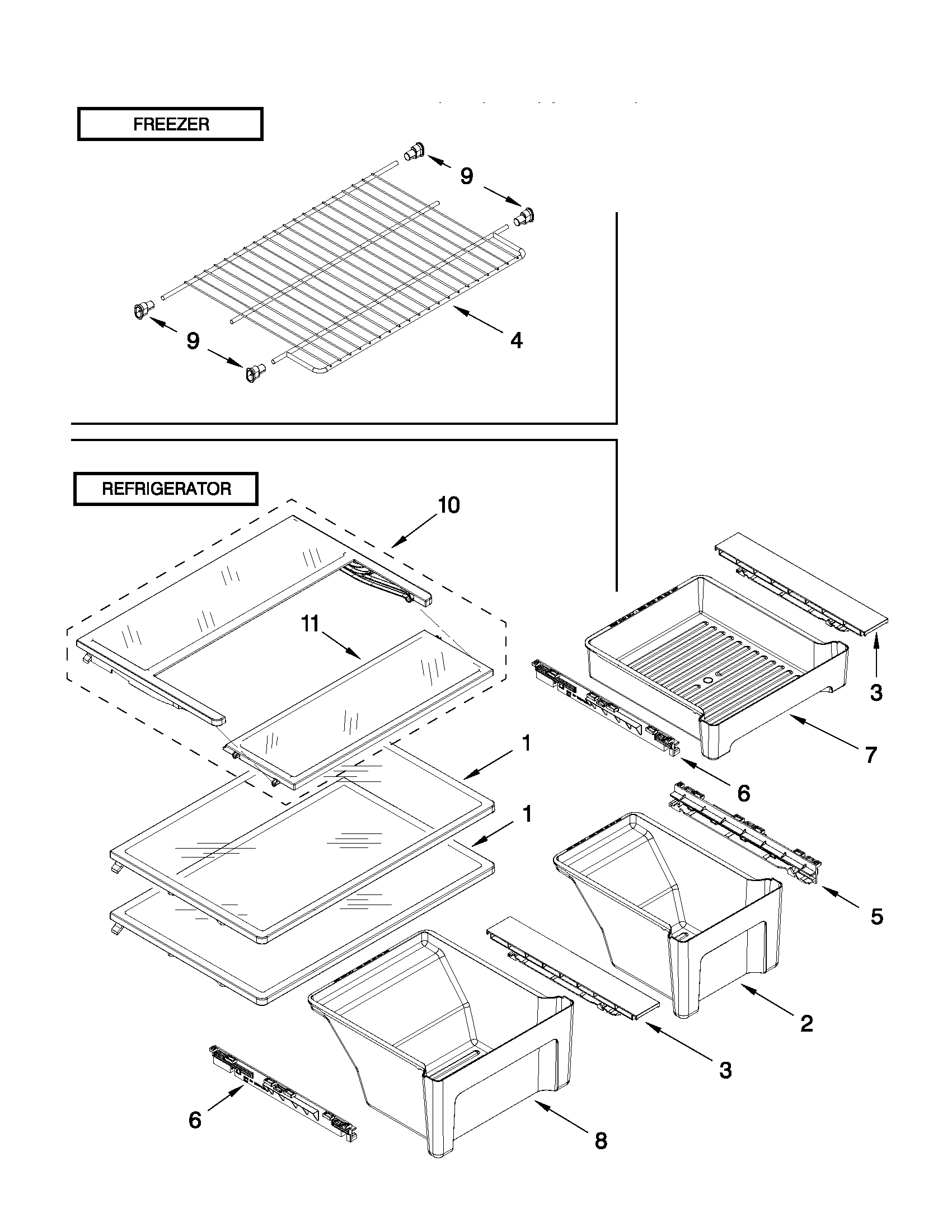 Maytag 5VM9BXGFYW00 shelf parts diagram