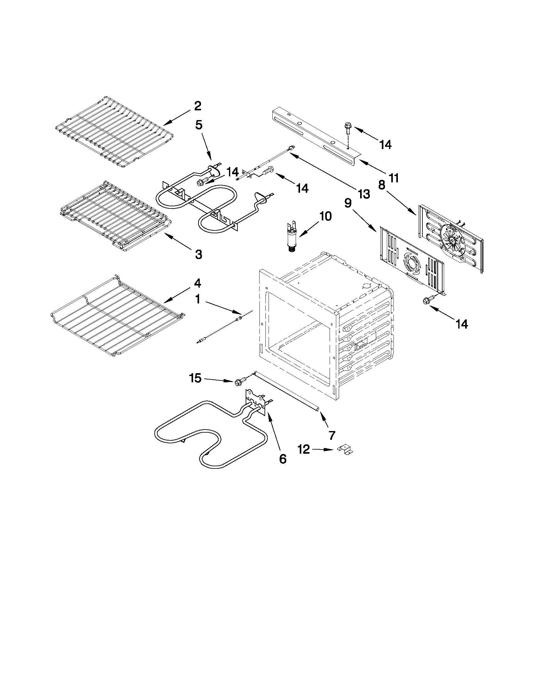 Jenn-Air JJW2827WB01 internal oven parts diagram