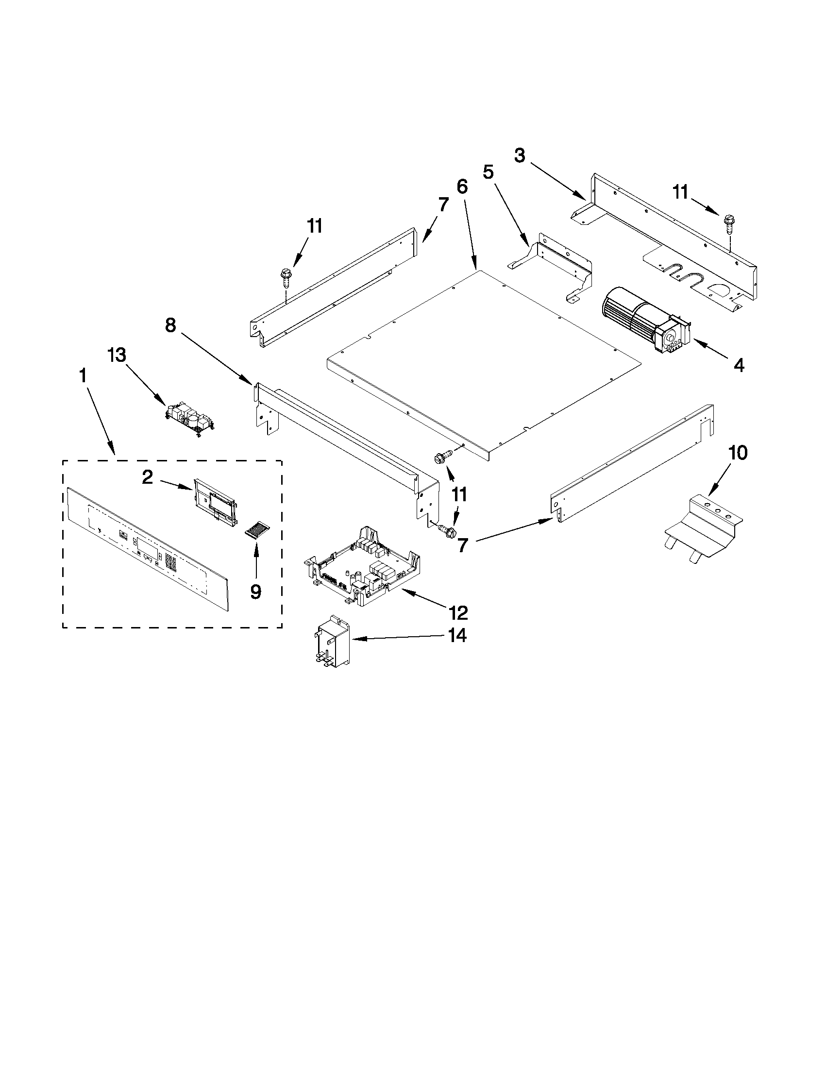 Jenn-Air JJW2827WB01 control panel parts diagram