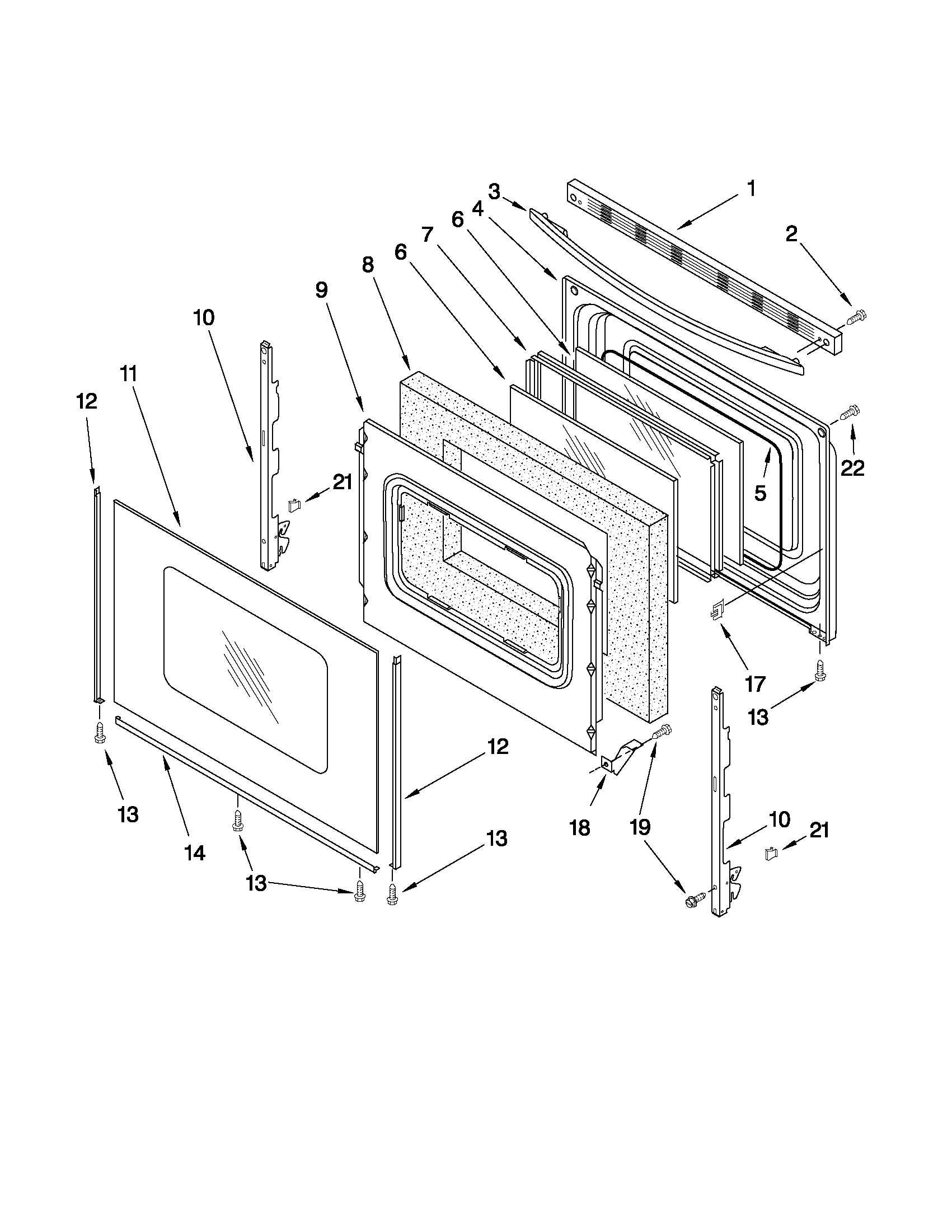 Whirlpool RF388LXKB0 door parts diagram