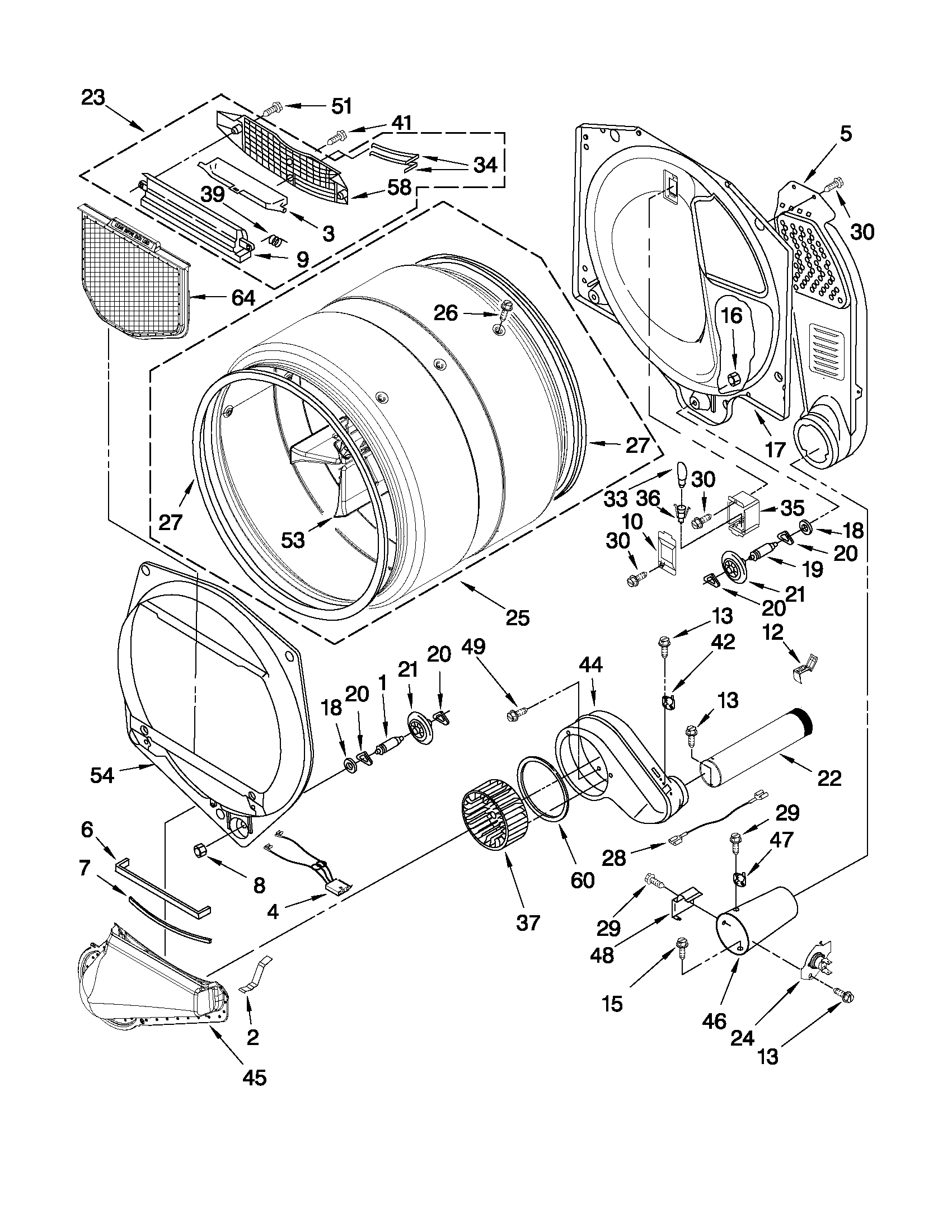 Whirlpool WGD9450WL1 bulkhead parts diagram