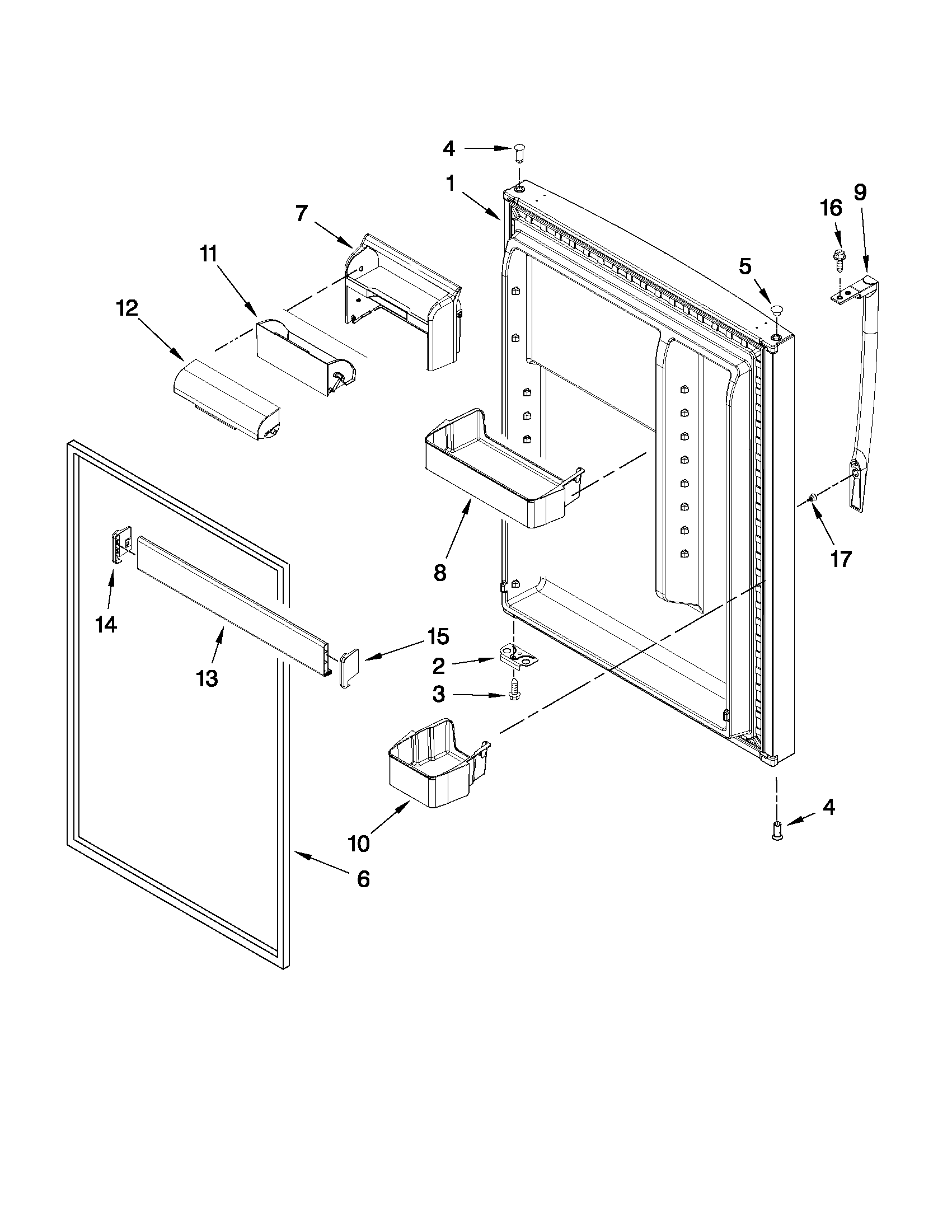 Whirlpool WRT779RFYB10 refrigerator door parts diagram