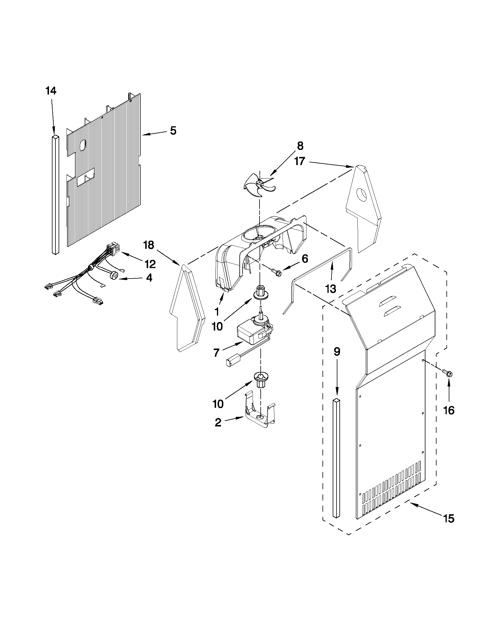 Whirlpool ED5VHEXVQ06 air flow parts diagram
