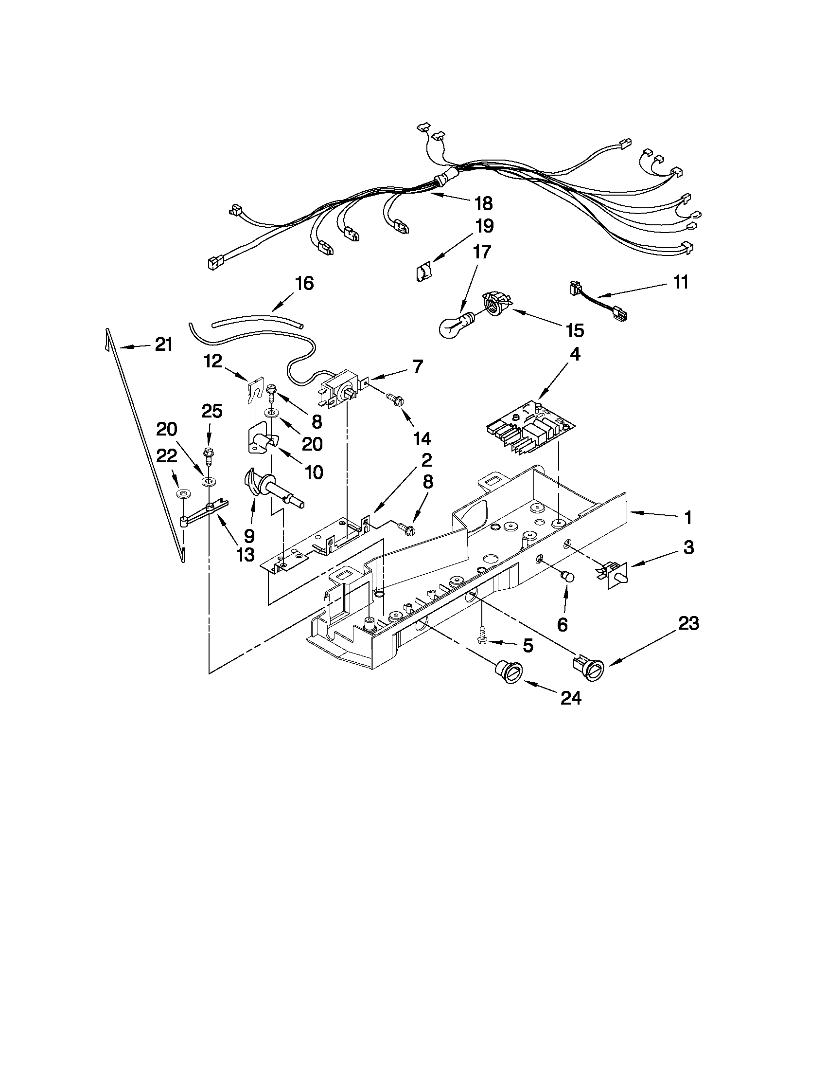 Whirlpool ED5VHEXVQ06 control parts diagram