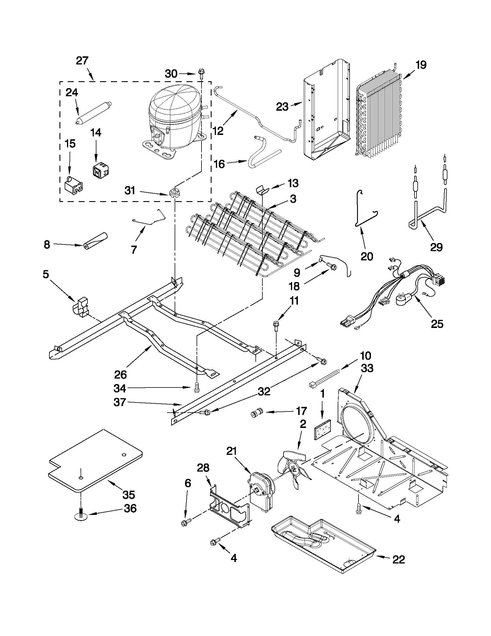 Whirlpool ED5KVEXVB06 unit parts diagram