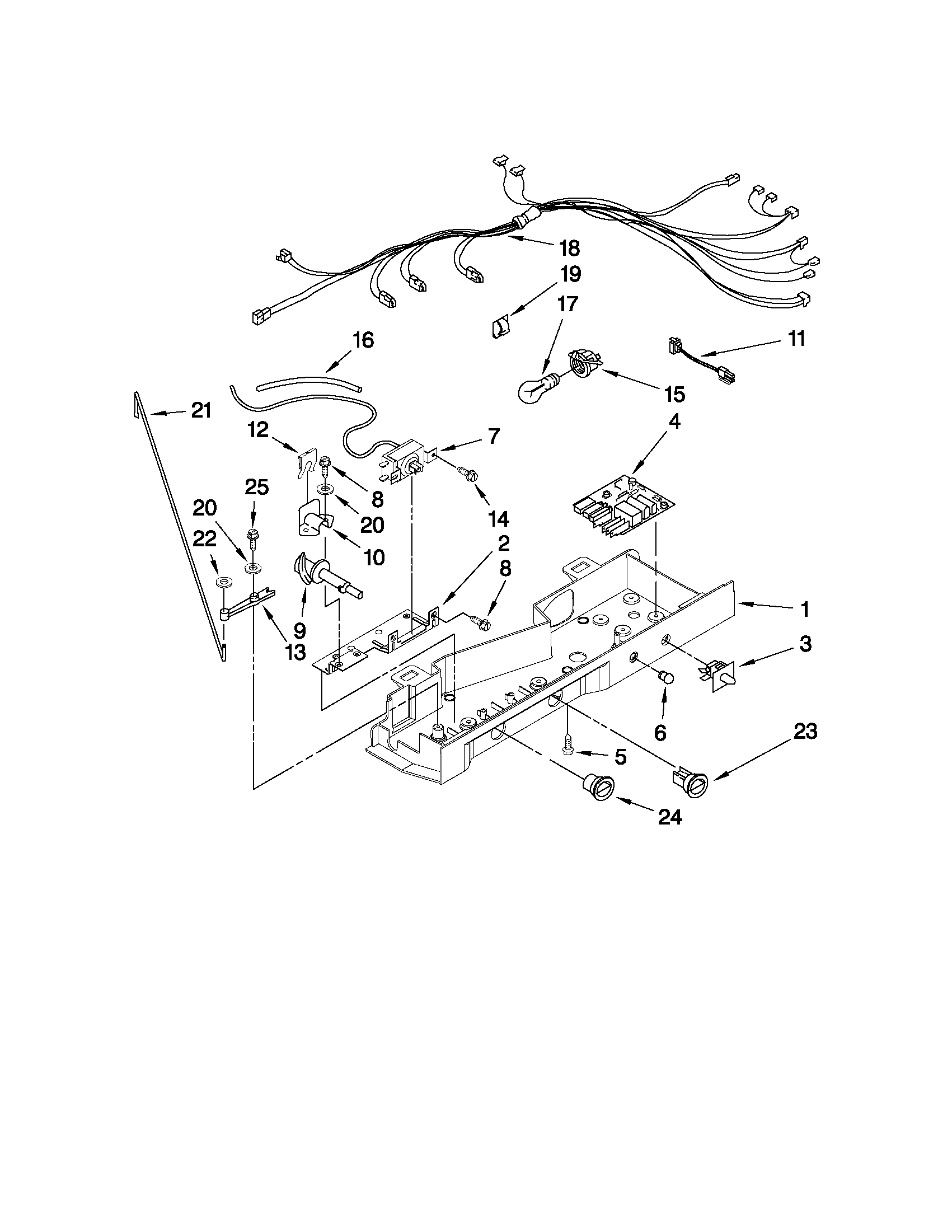 Whirlpool ED5KVEXVB06 control parts diagram