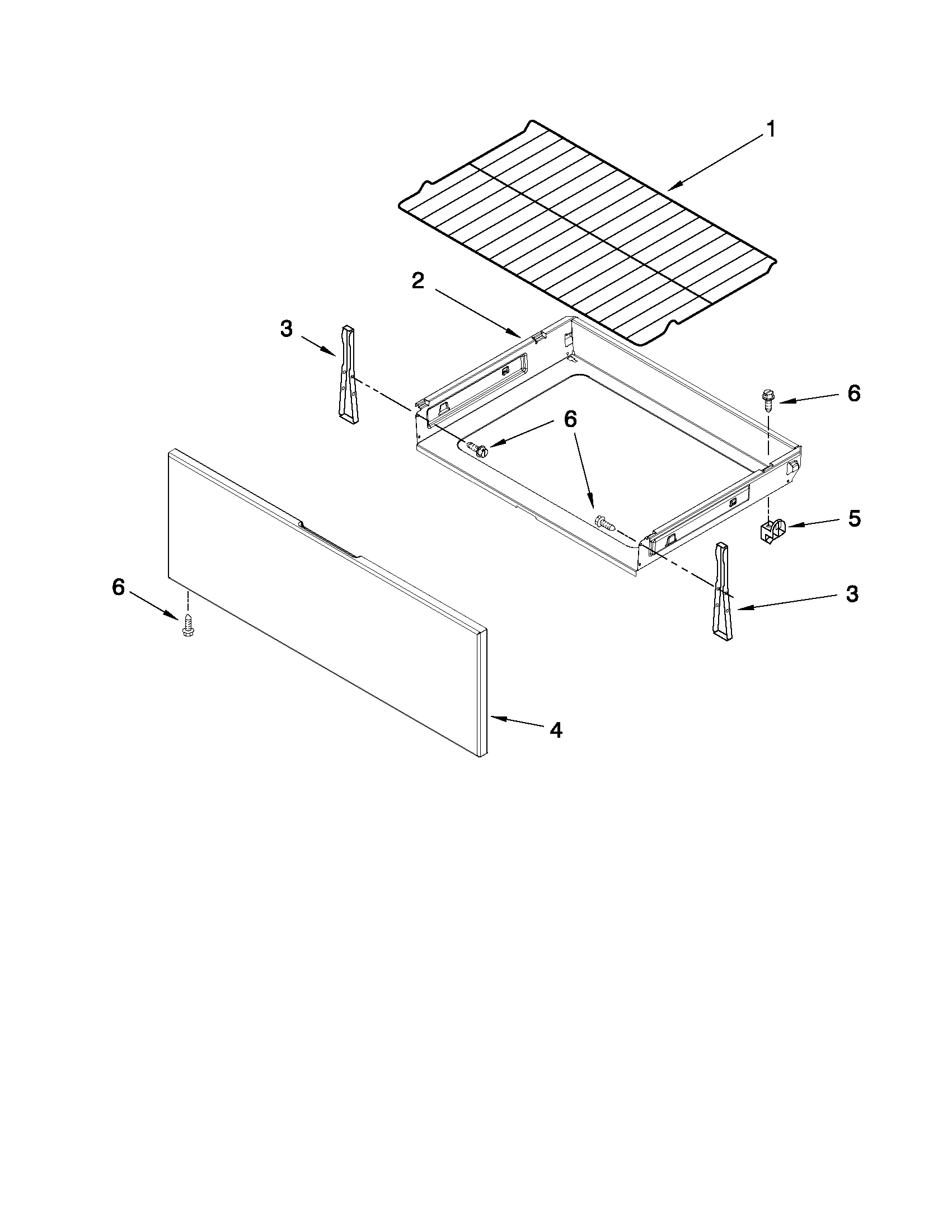 Whirlpool WFE540H0AB0 drawer & broiler parts diagram