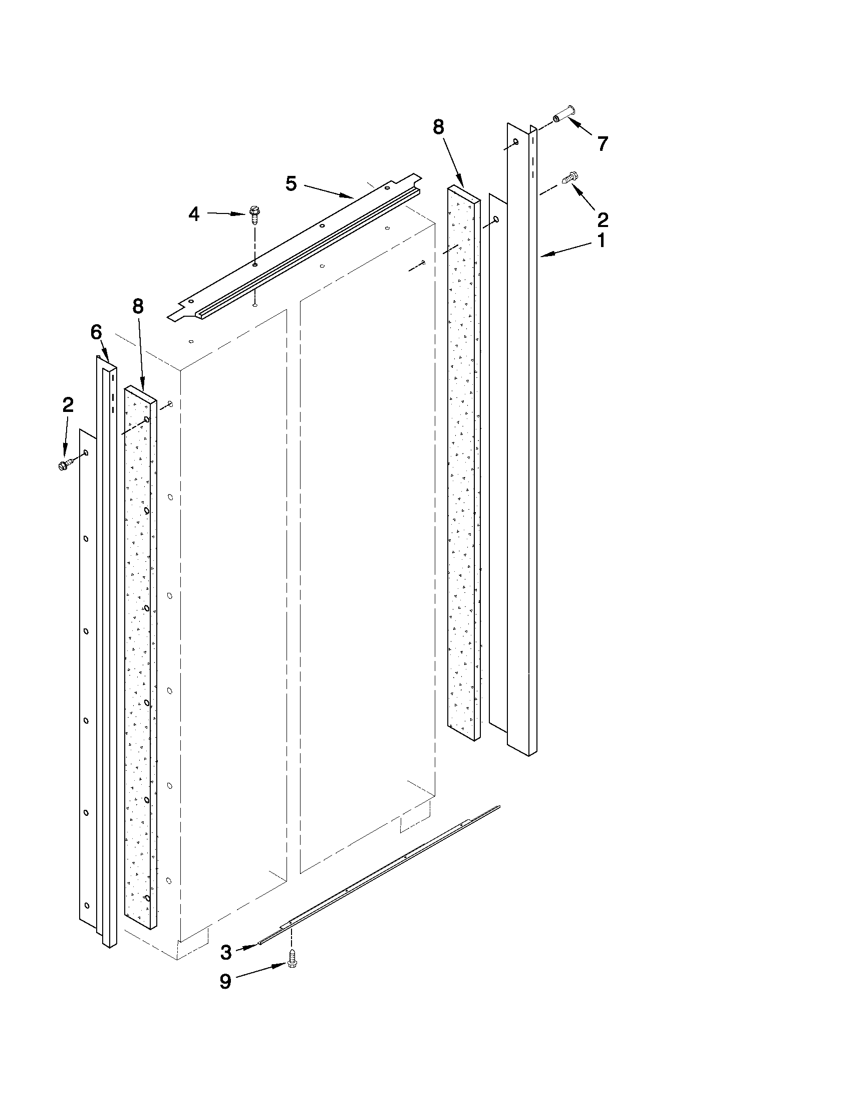 KitchenAid KSSO42FTX15 cabinet trim parts diagram